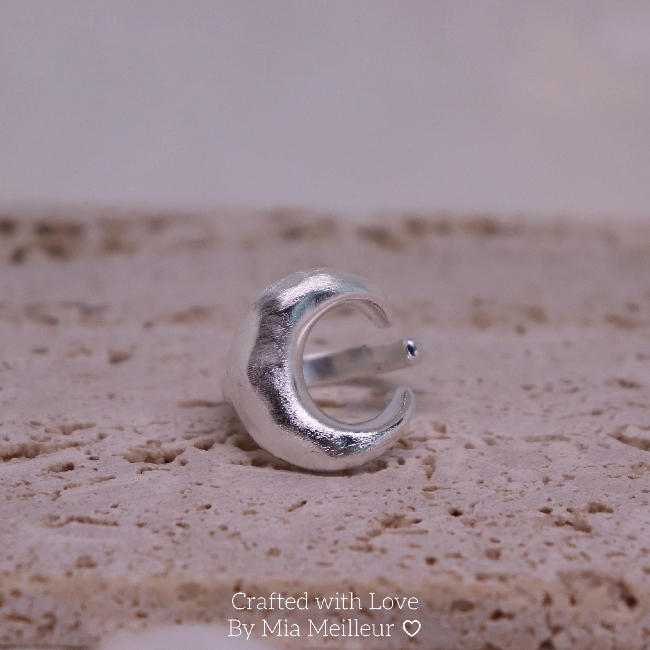 Silver Crescent Moon Ring