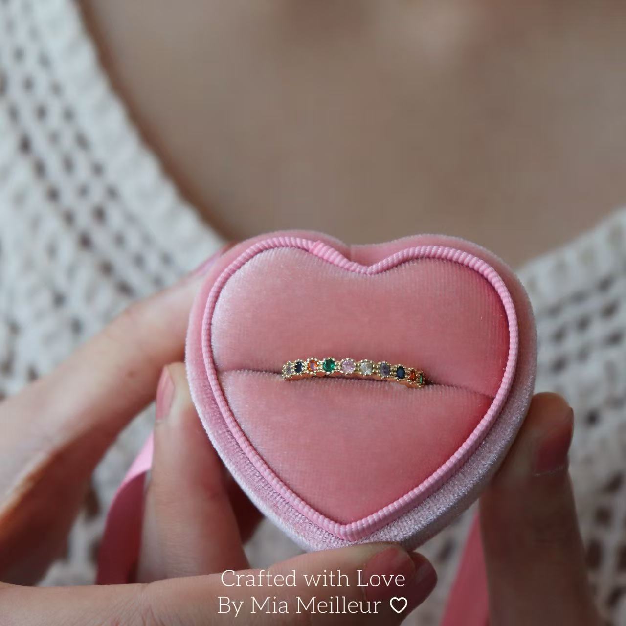 Dainty Rainbow Gemstone Ring MR156