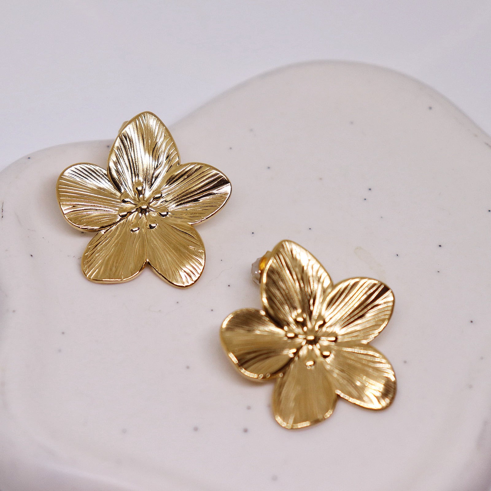 Golden Flower Stud Earrings