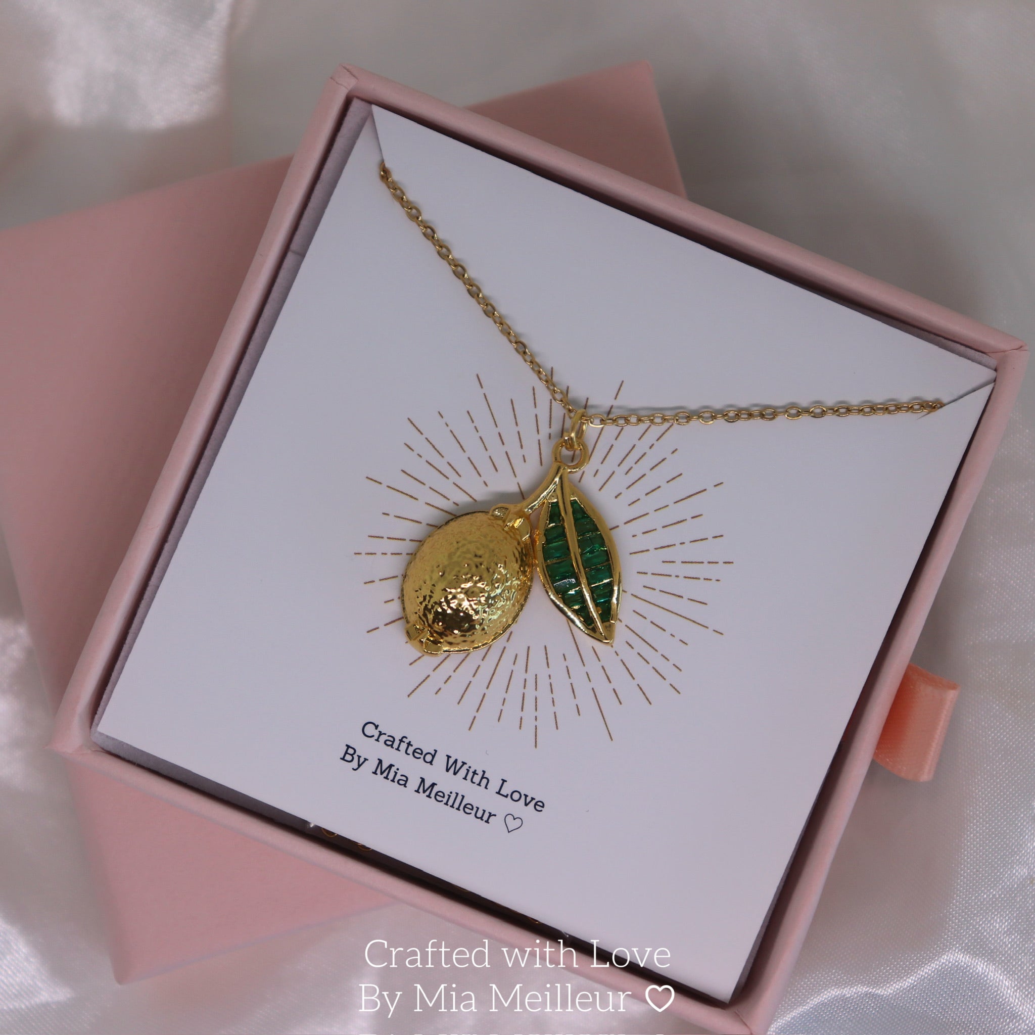 Gold Lemon Necklace, Summer Citrus Necklace