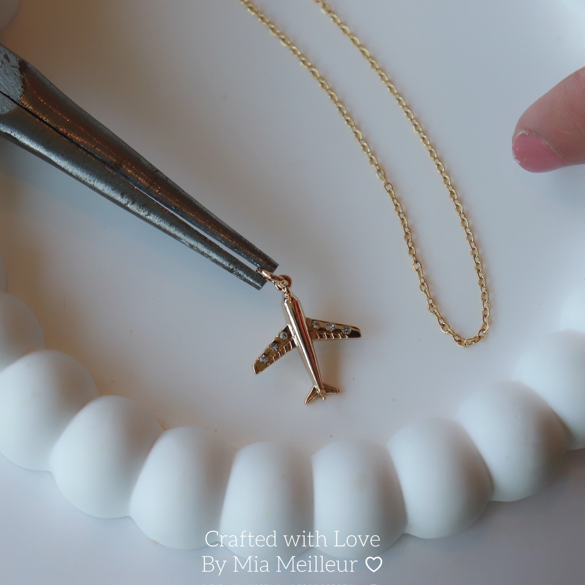 Gold Airplane Necklace