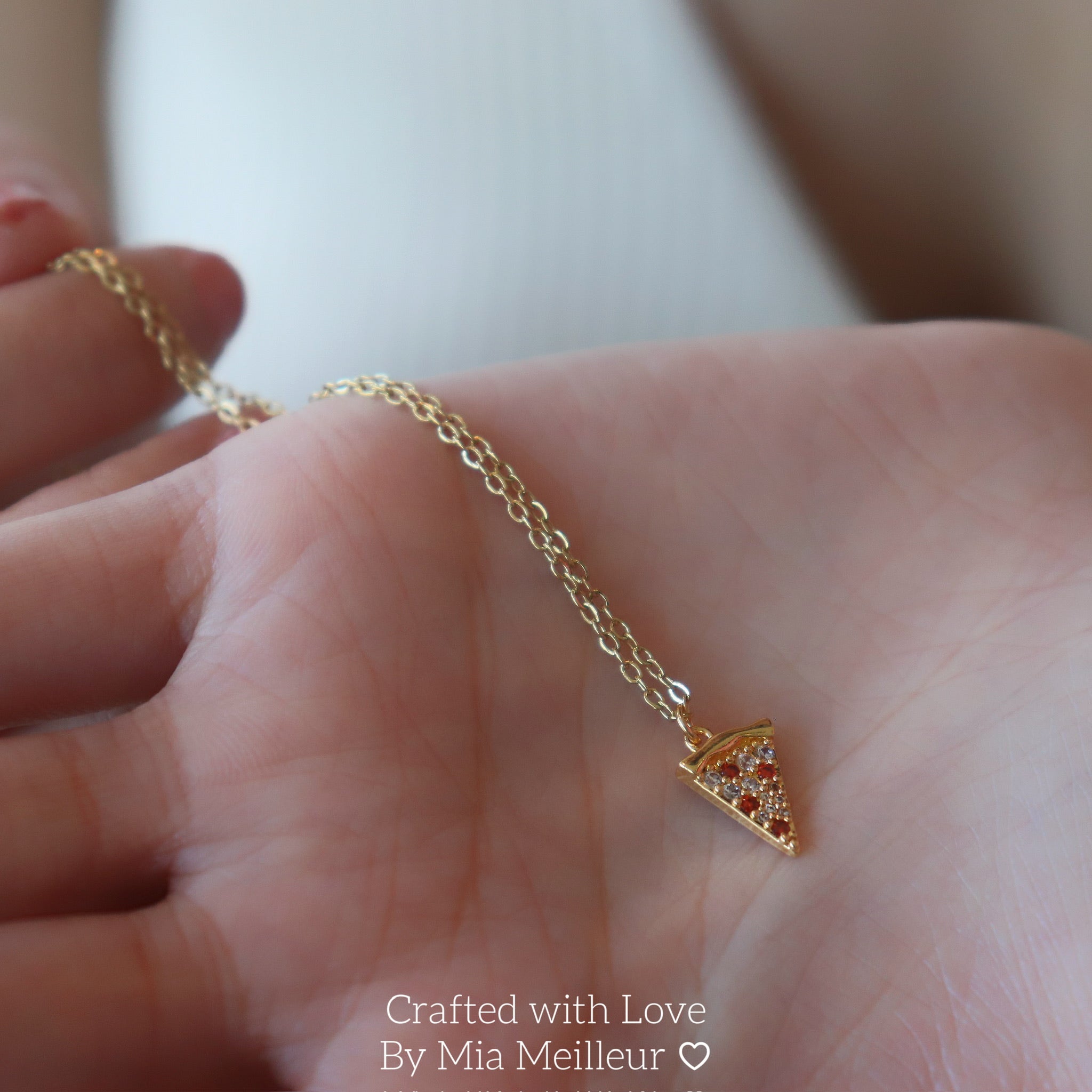 Dainty Pizza Slice Necklace