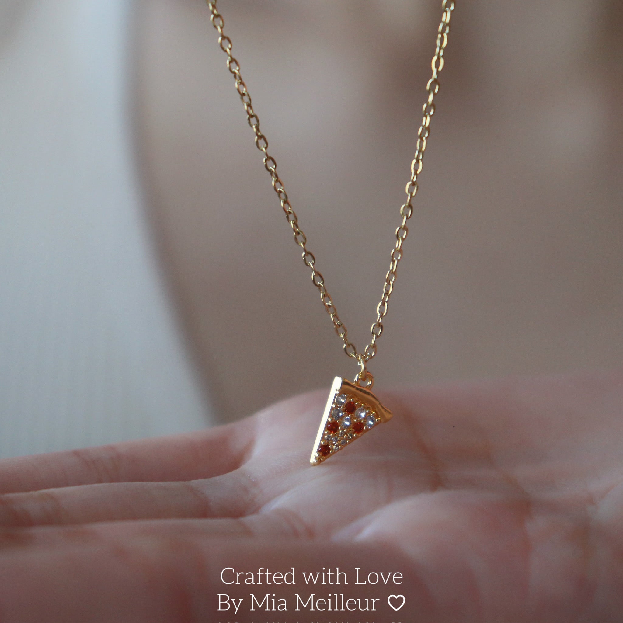 Dainty Pizza Slice Necklace