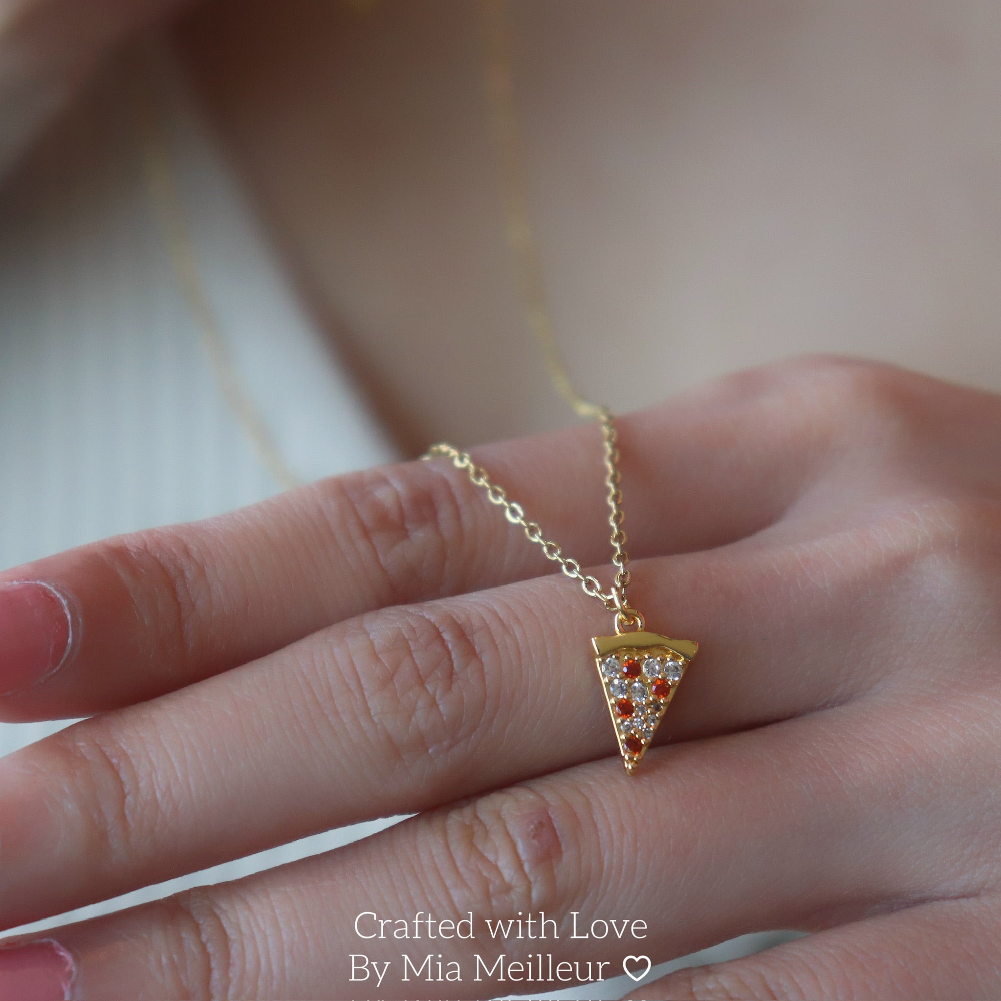 Dainty Pizza Slice Necklace