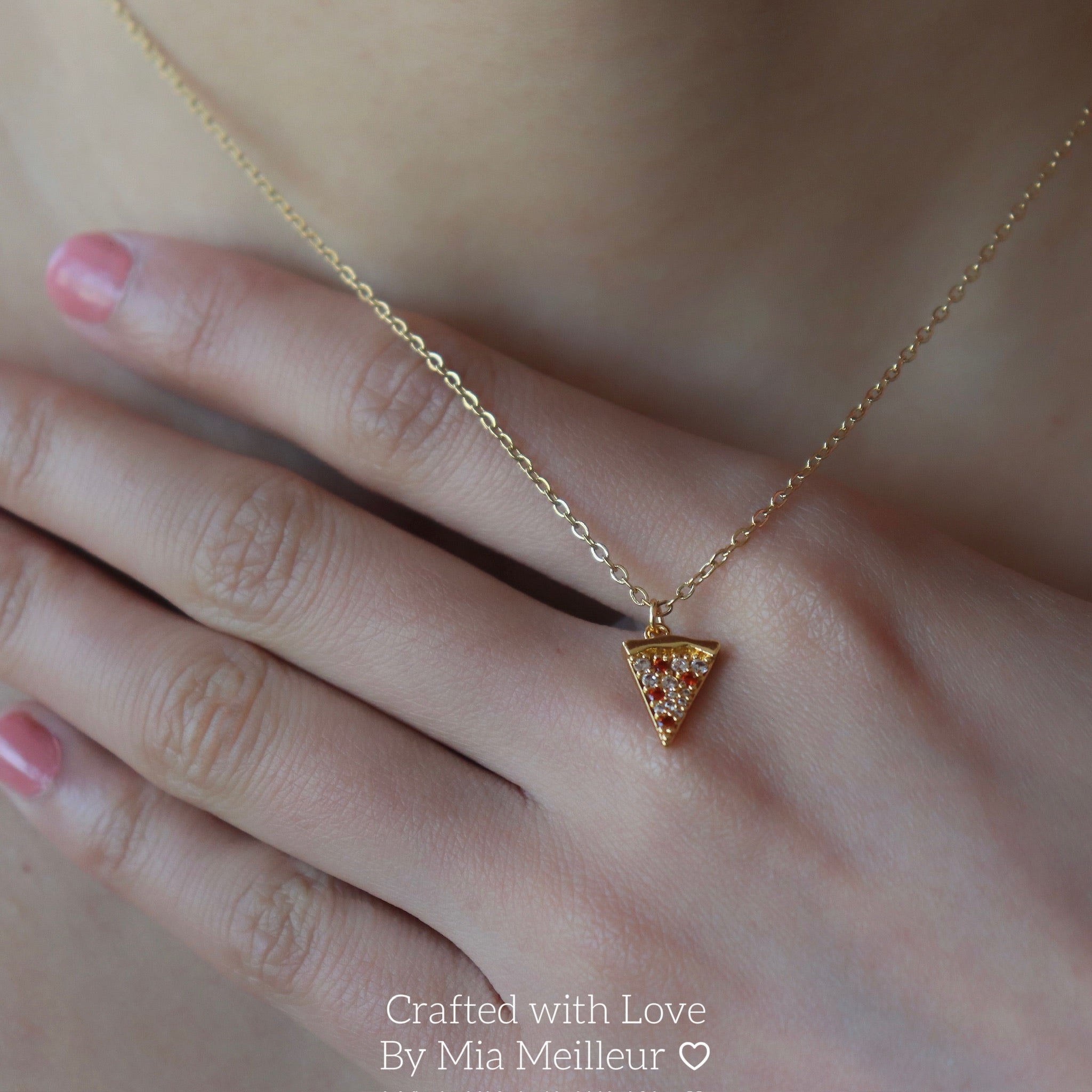 Dainty Pizza Slice Necklace