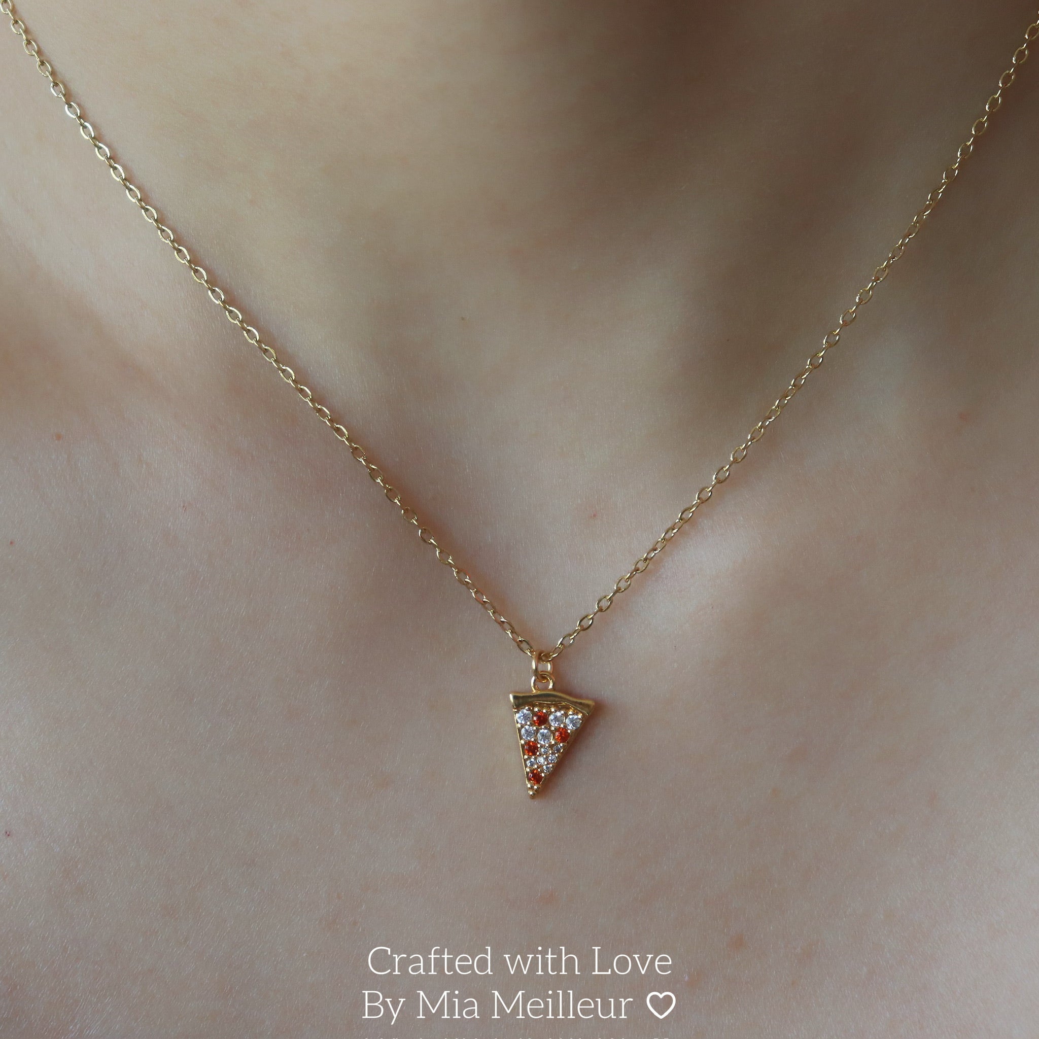 Dainty Pizza Slice Necklace