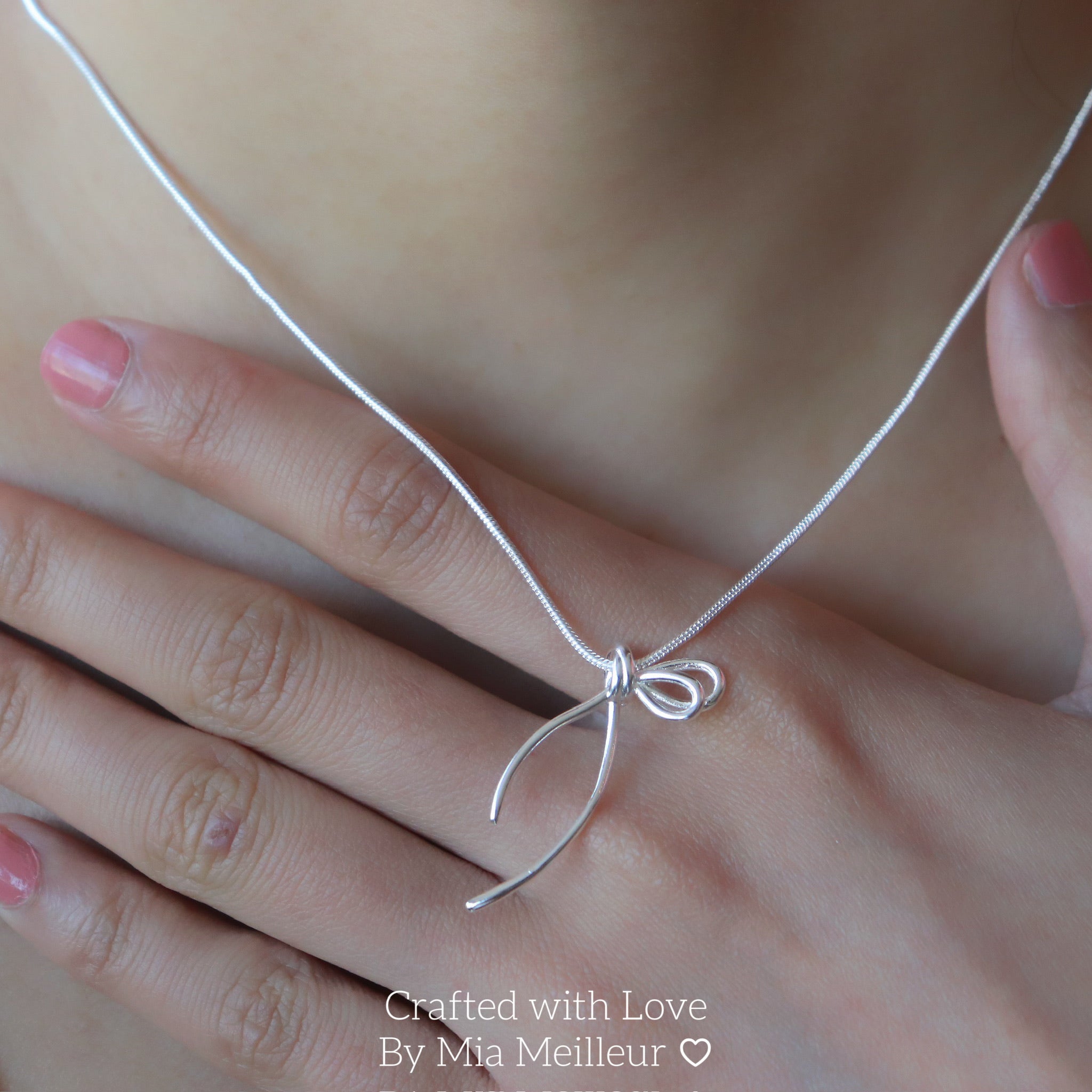 S925 Silver Bowtie Knot Necklace