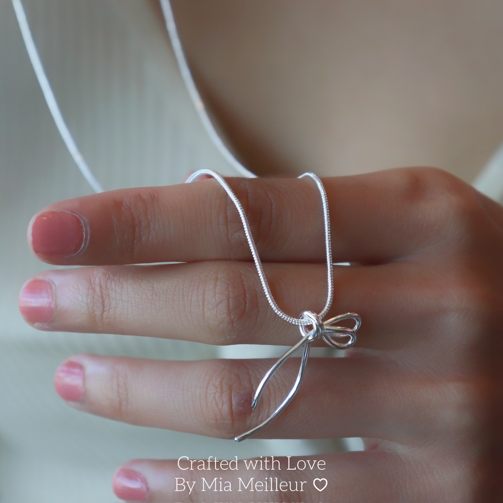 S925 Silver Bowtie Knot Necklace
