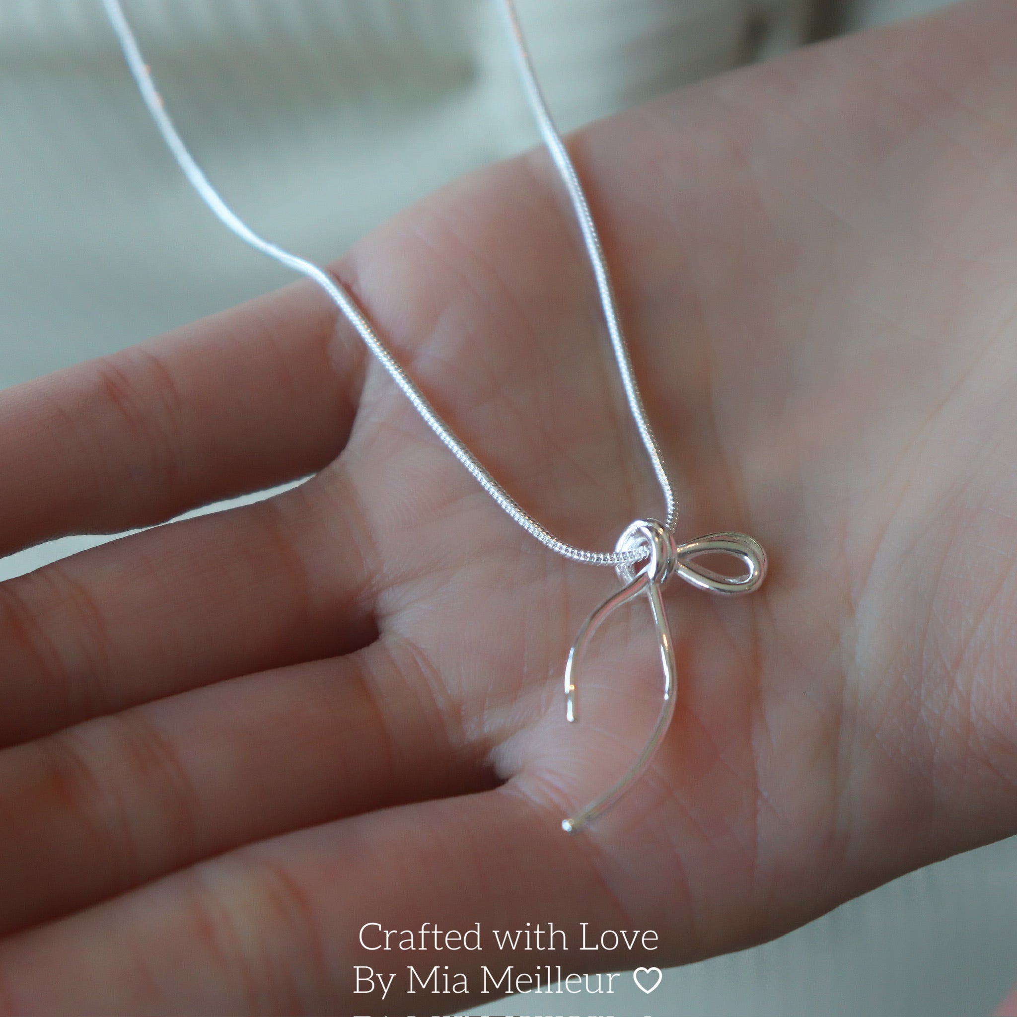 S925 Silver Bowtie Knot Necklace