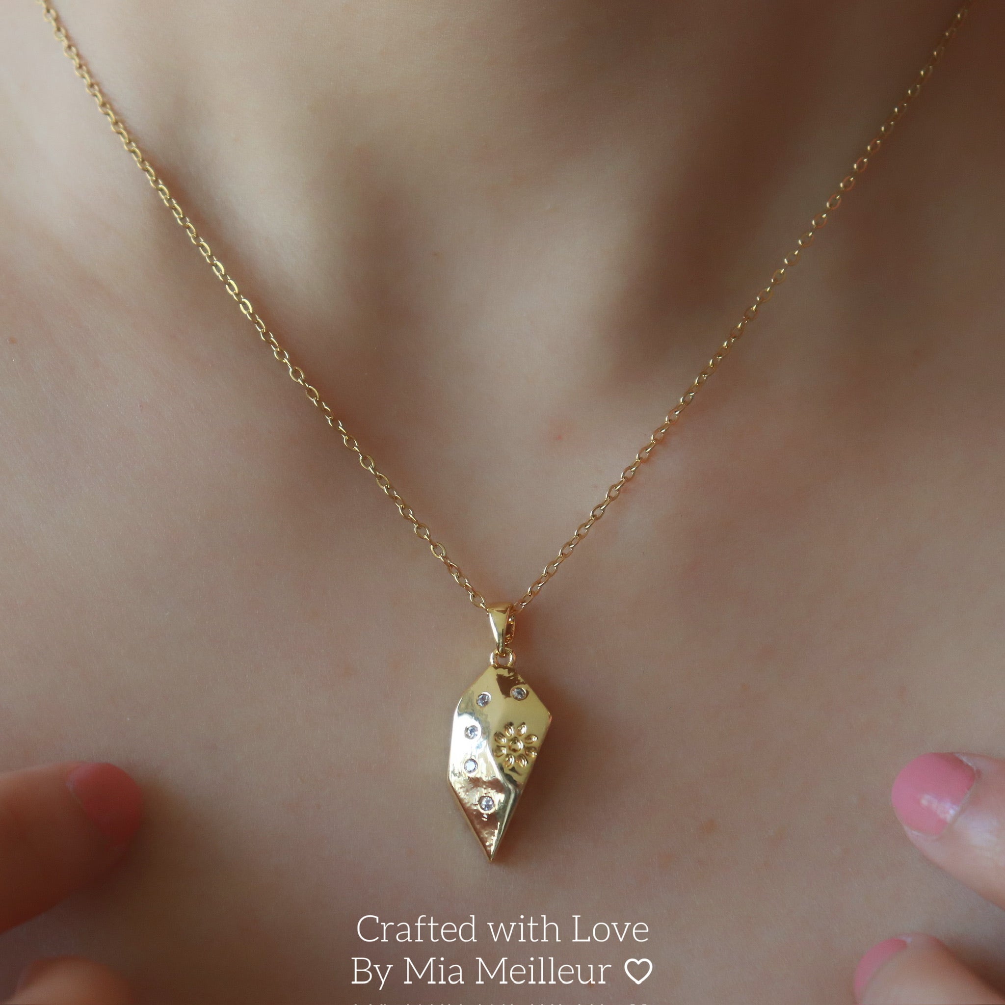 Sun and Moon Magnet Heart Necklace