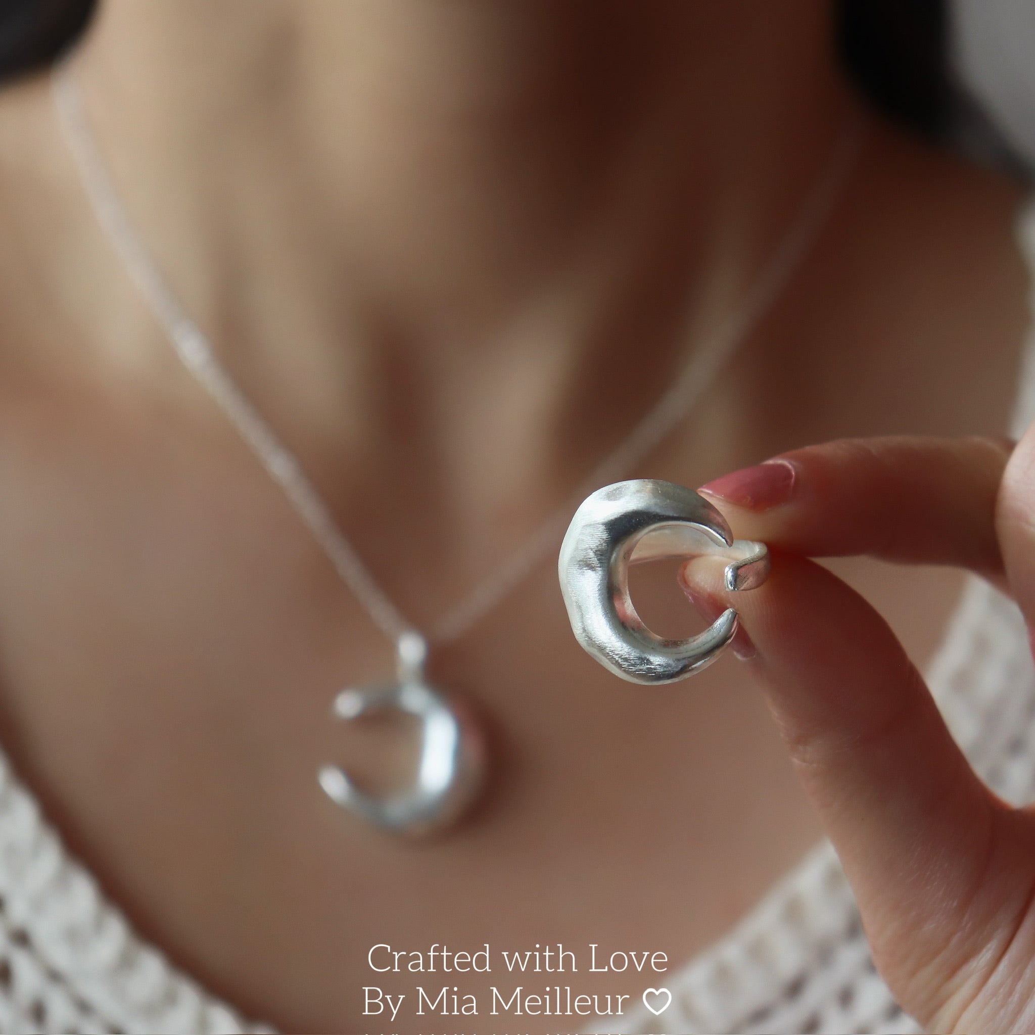 Silver Crescent Moon Ring