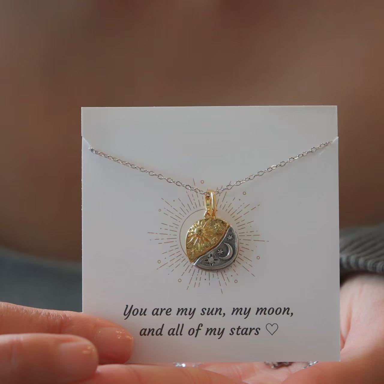 Sun and Moon Necklace, Friendship Necklace, Couple Matching Jewelry, Yin Yang Pendant Necklace, Christmas Gift