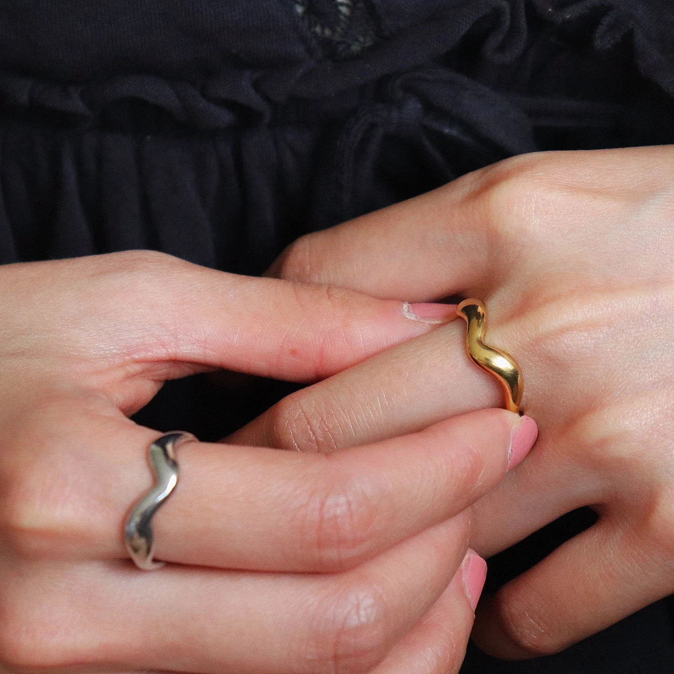 Minimalist Wave Ring, Stacking Ring