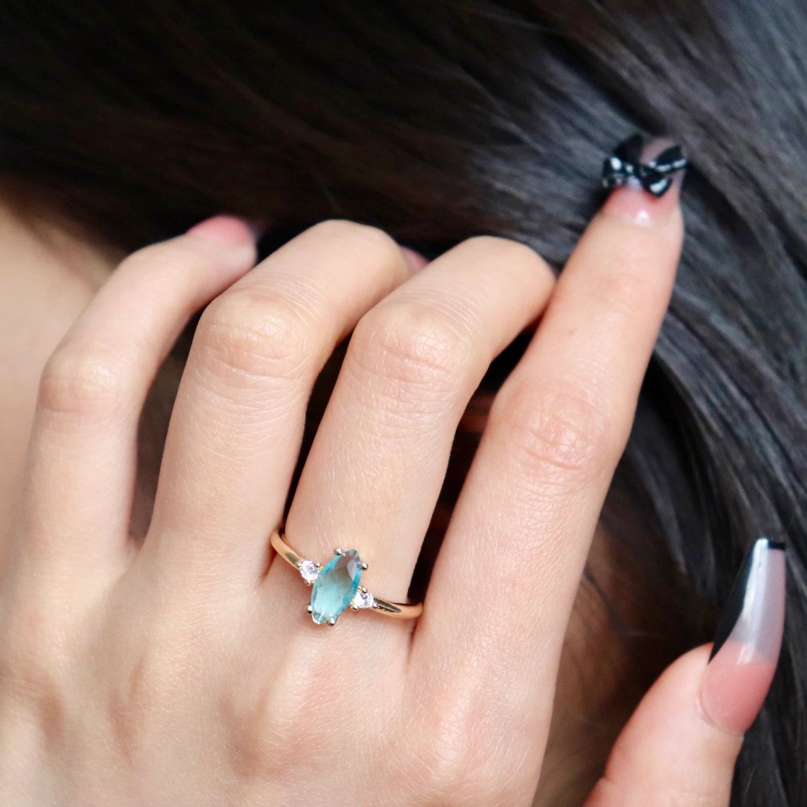 March Birthstone Ring MR009