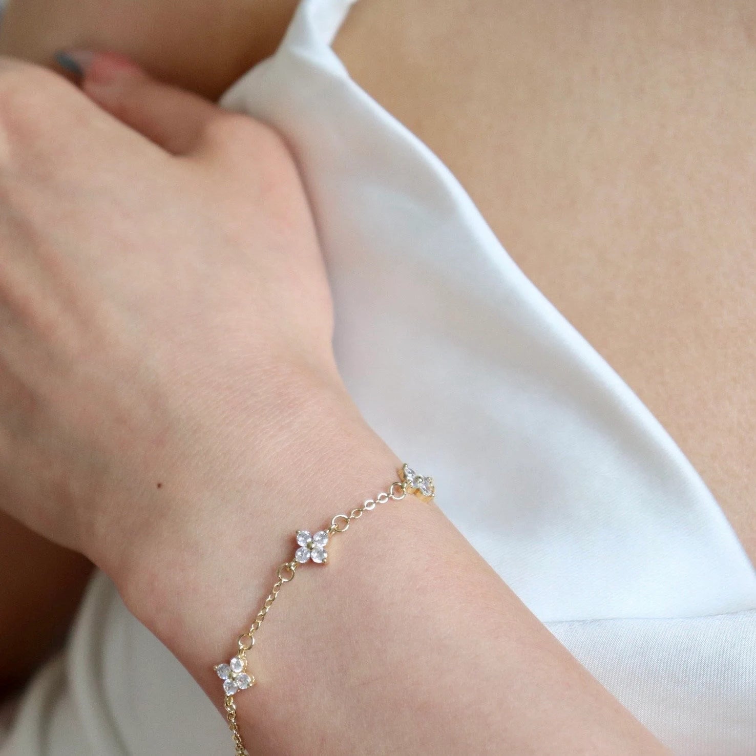 White Clover Lucky Charm Bracelet