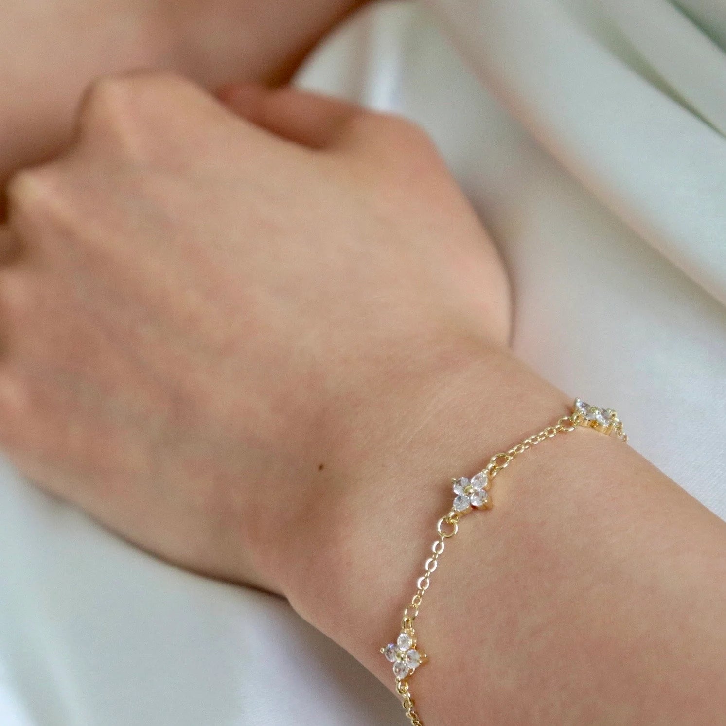 White Clover Lucky Charm Bracelet