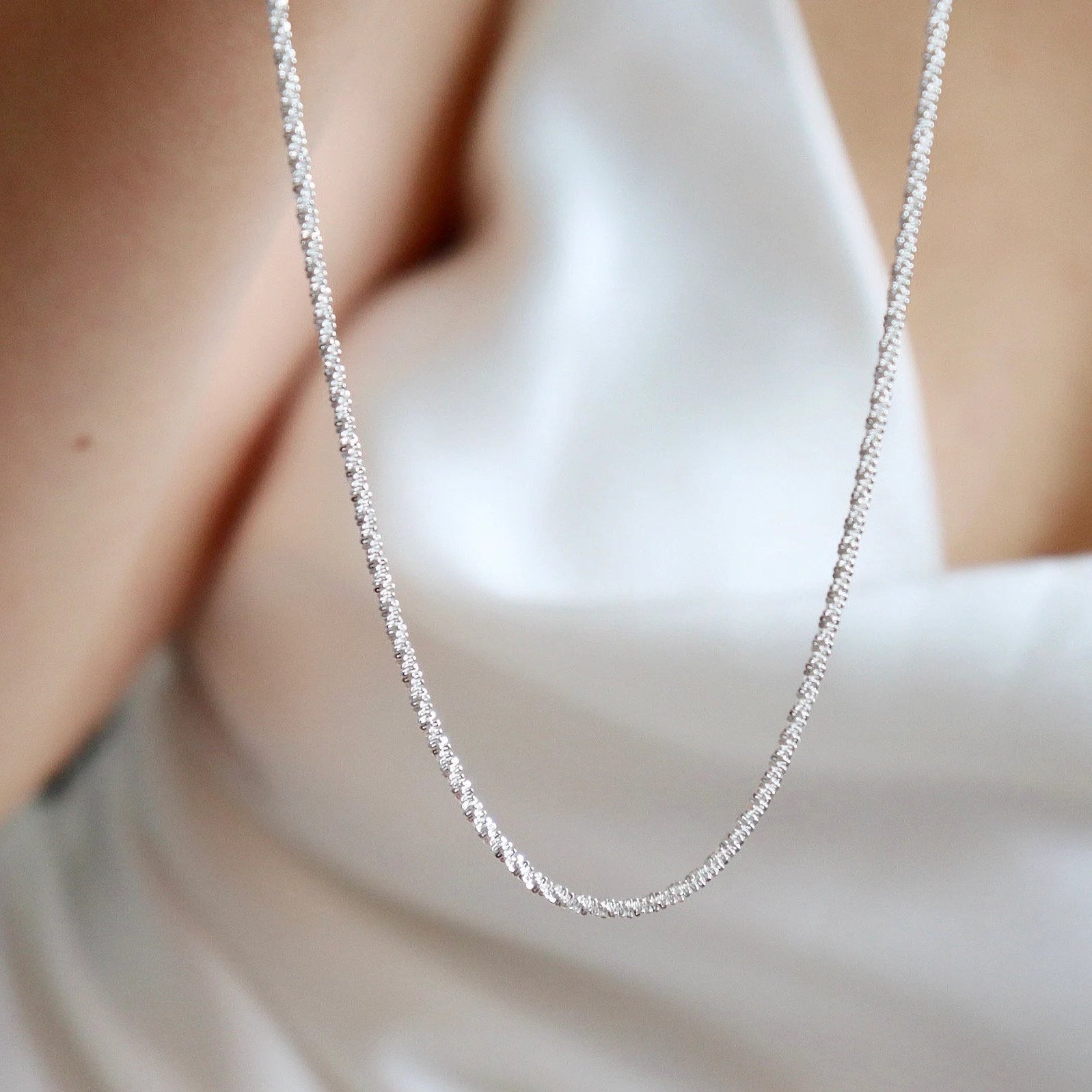 Minimalist Sparkle Glitter Necklace