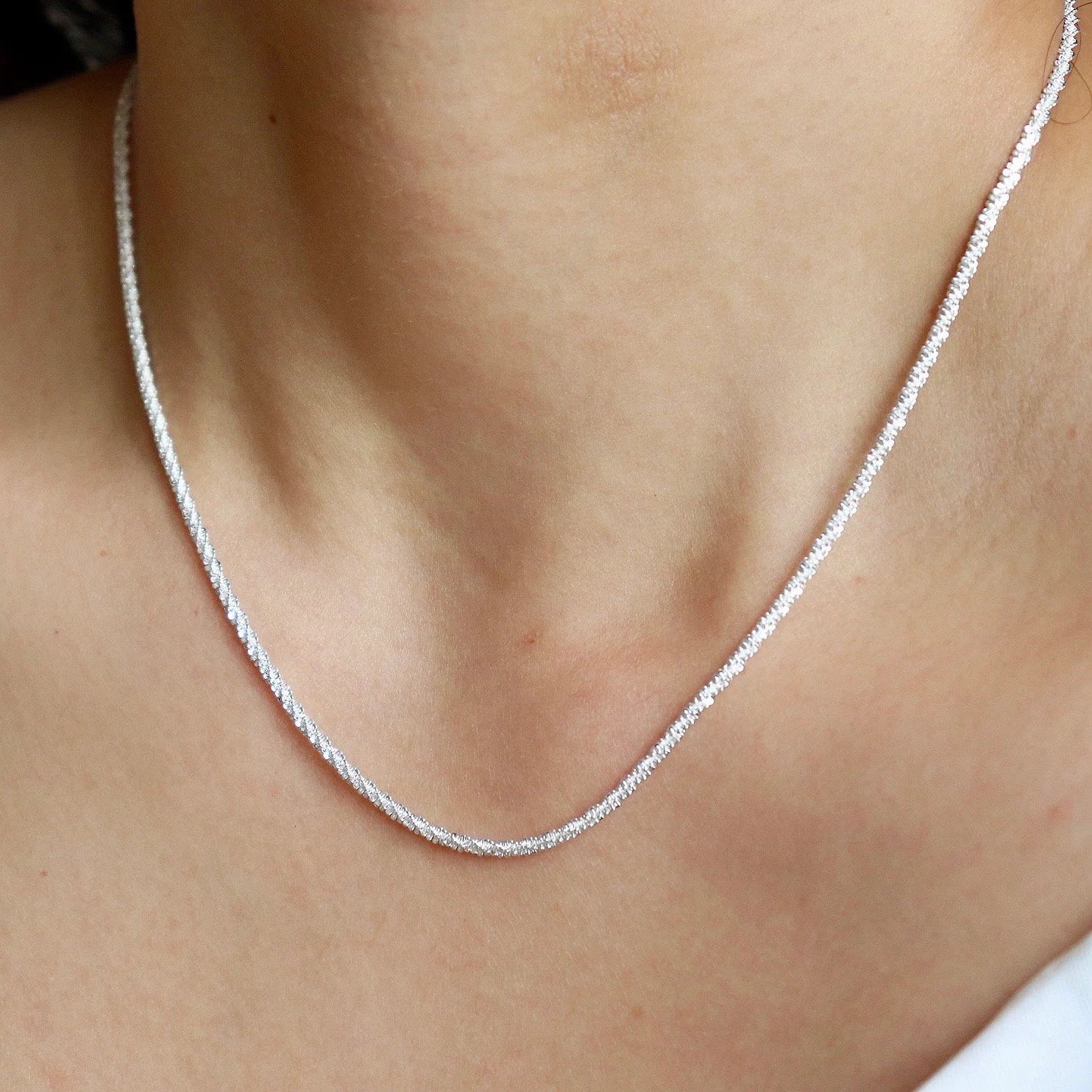 Minimalist Sparkle Glitter Necklace