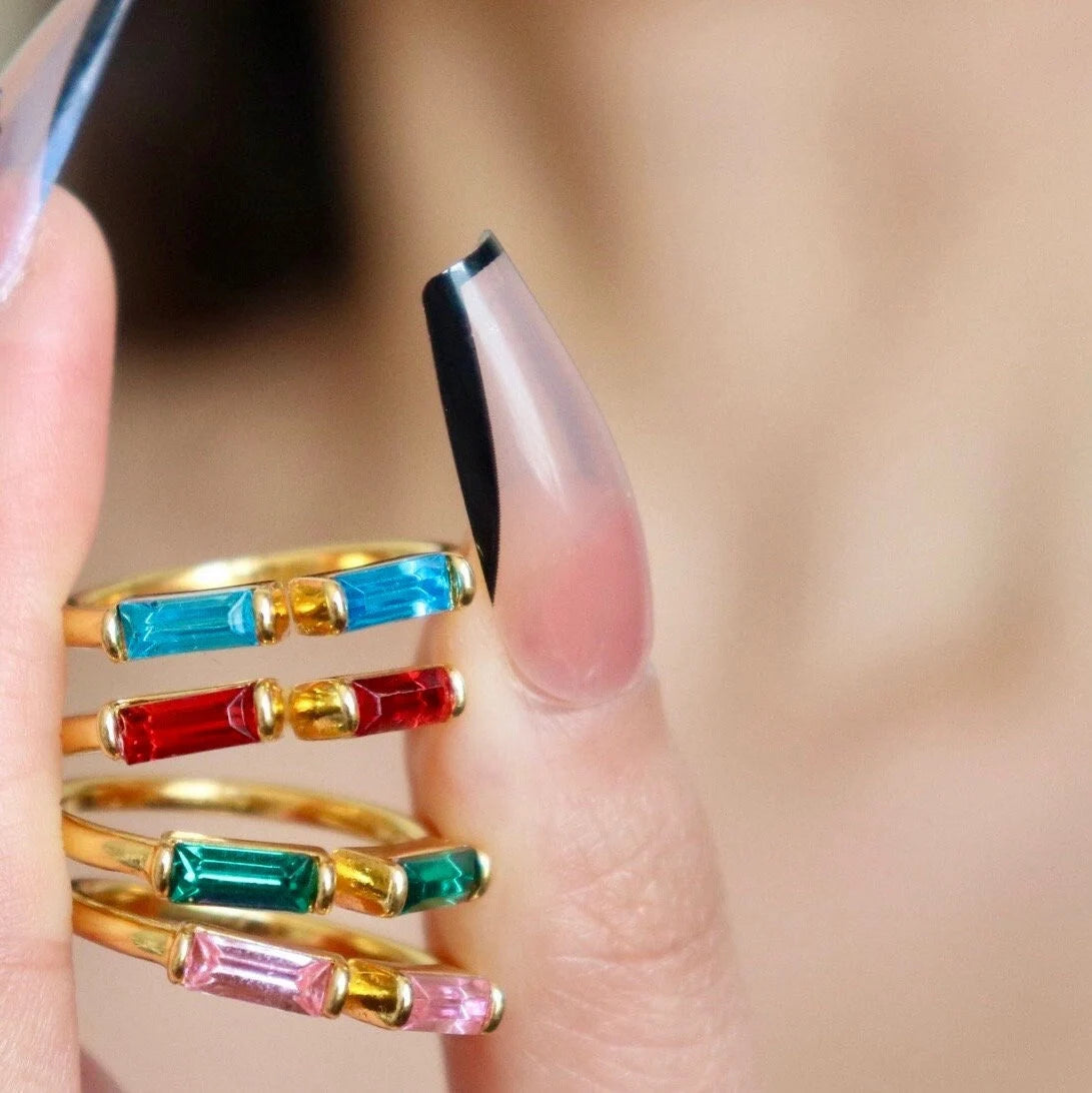 Duo Baguette Birthstone Ring