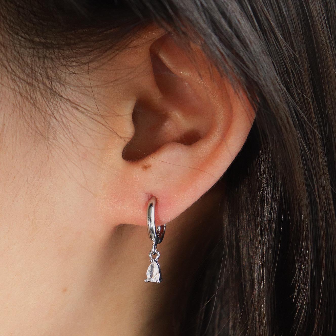 Dainty Teardrop Huggie Hoop Earrings
