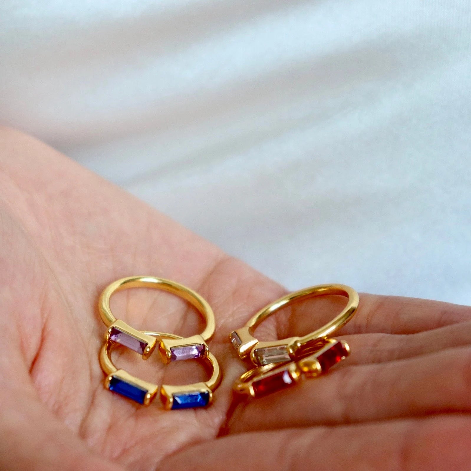 Duo Baguette Birthstone Ring