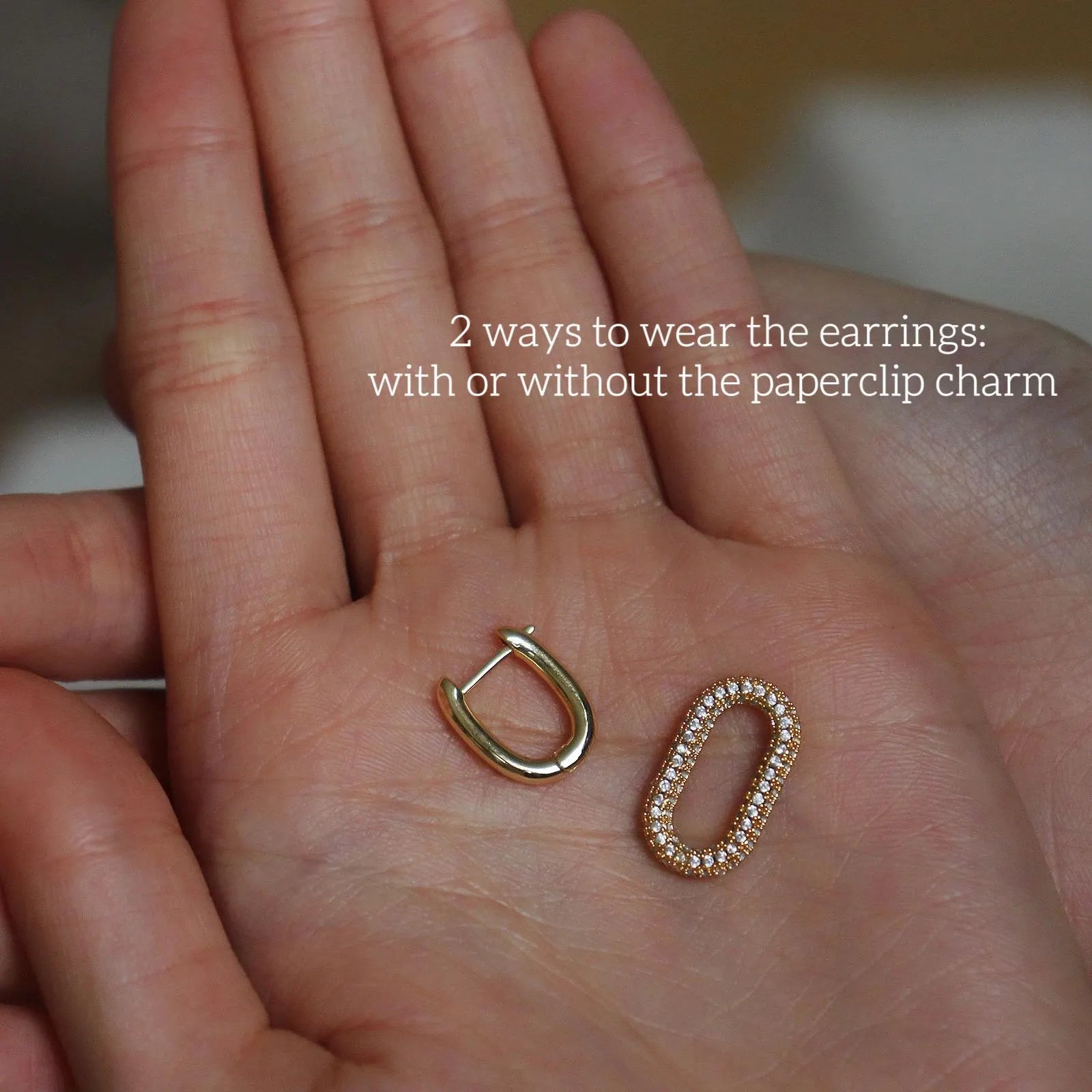 Paper Clip Link Hoop Earrings
