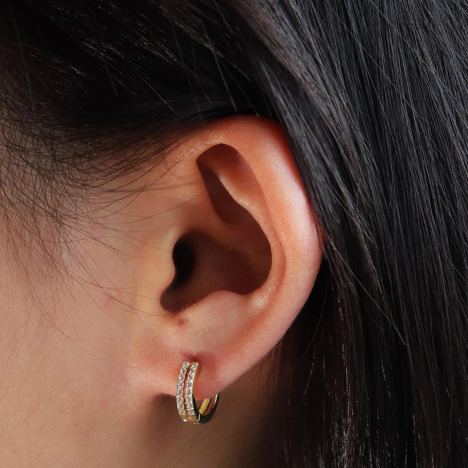 Dainty Duo Huggie Hoop Earrings