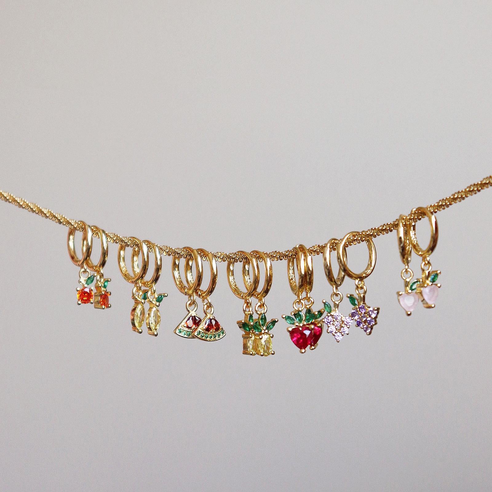 Summer Fruits Hoop Earrings