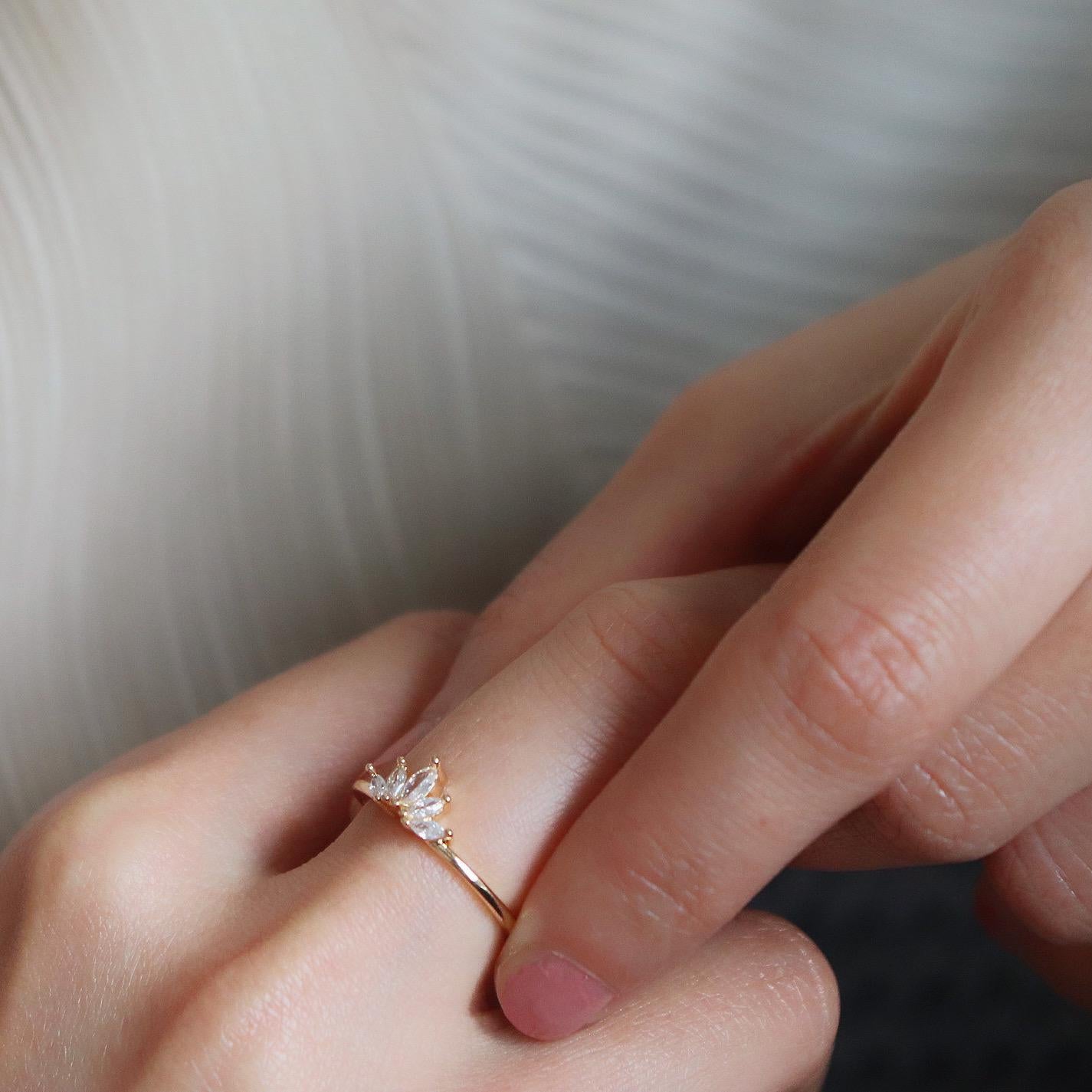 Dainty Marquise Diamond Ring