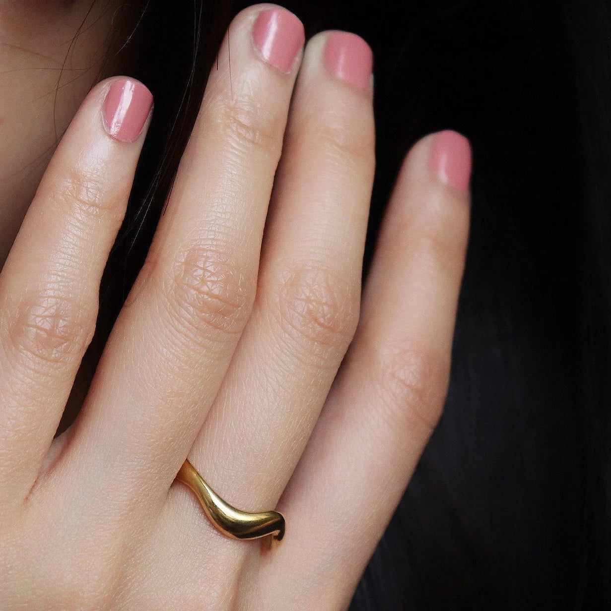 Minimalist Wave Ring, Stacking Ring