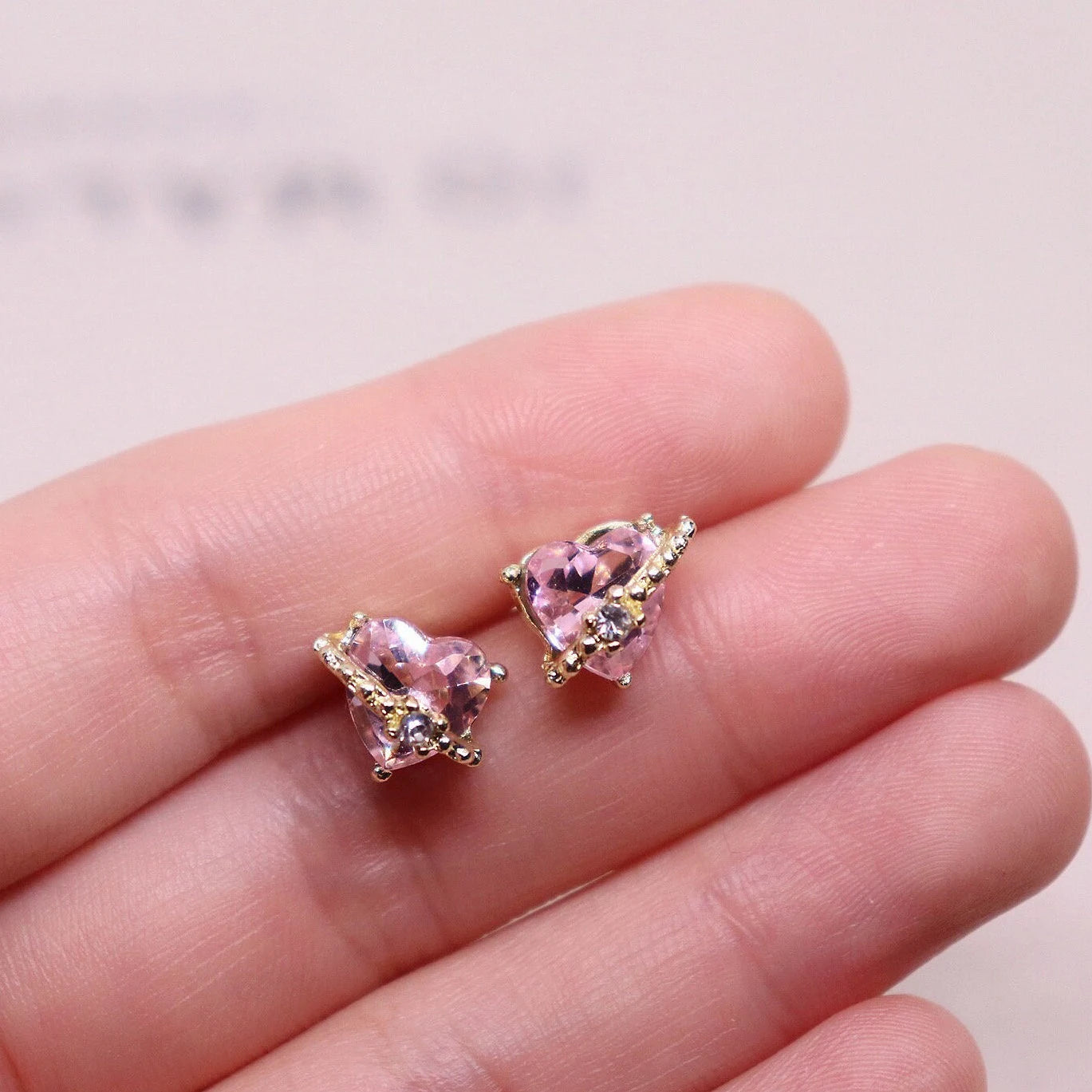 Heart Shaped Stud Earrings