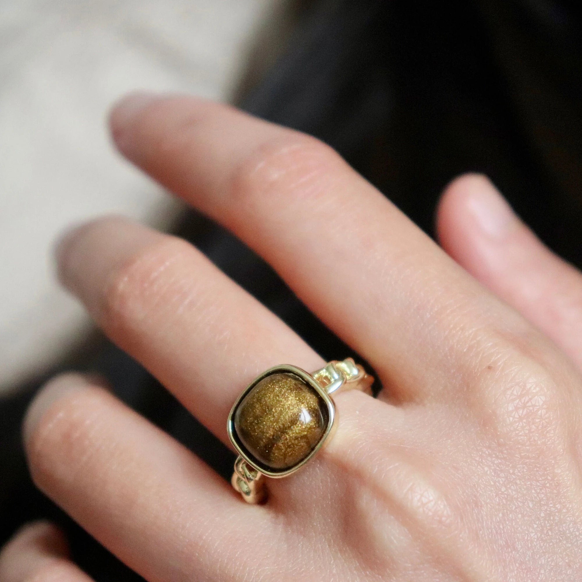 Vintage Brown Statement Ring