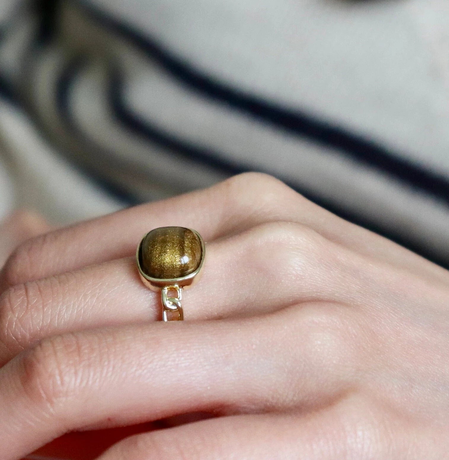 Vintage Brown Statement Ring