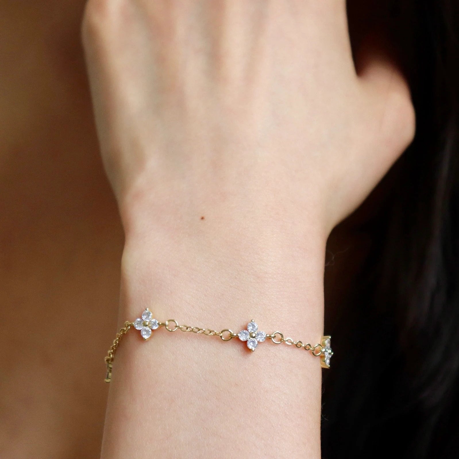 White Clover Lucky Charm Bracelet