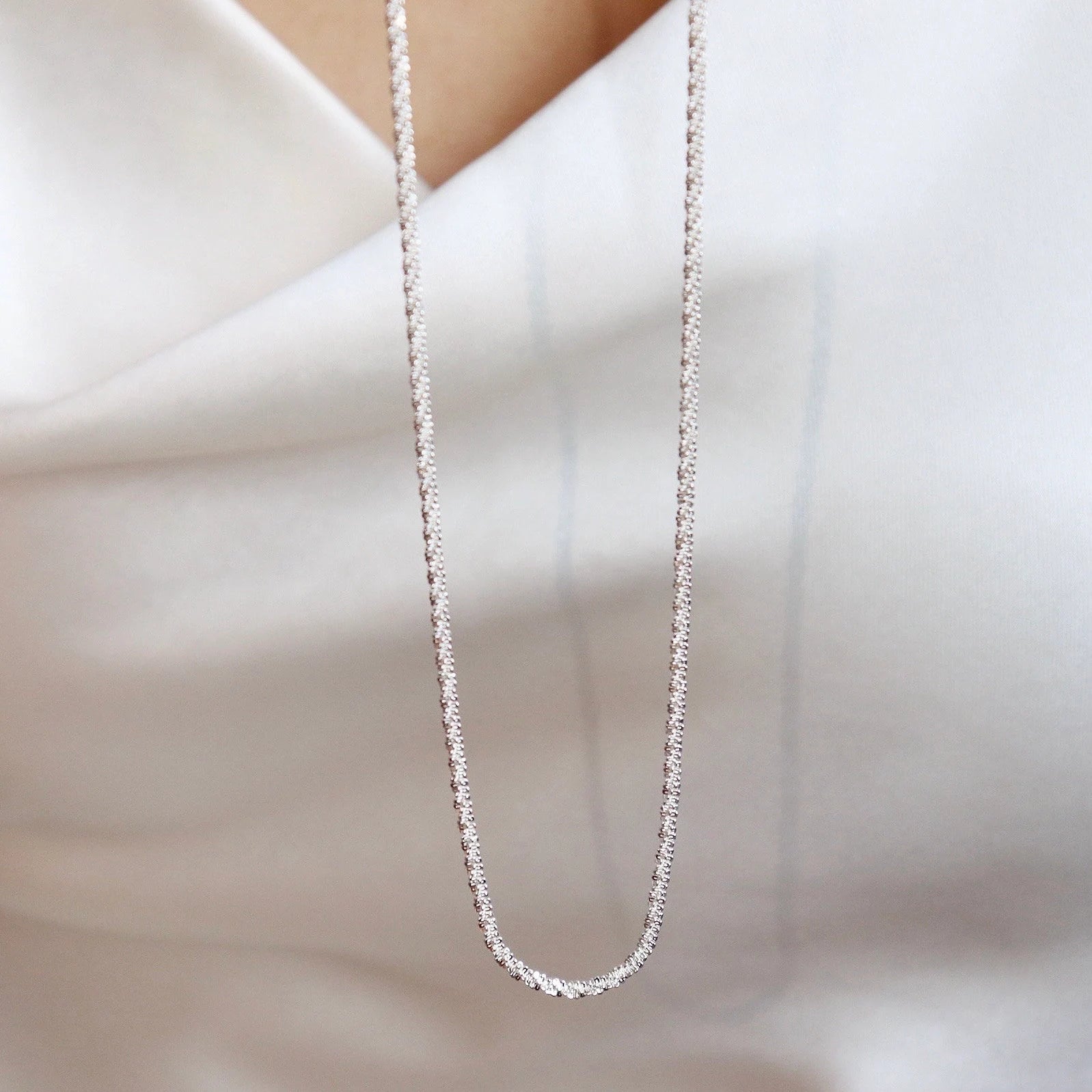 Minimalist Sparkle Glitter Necklace