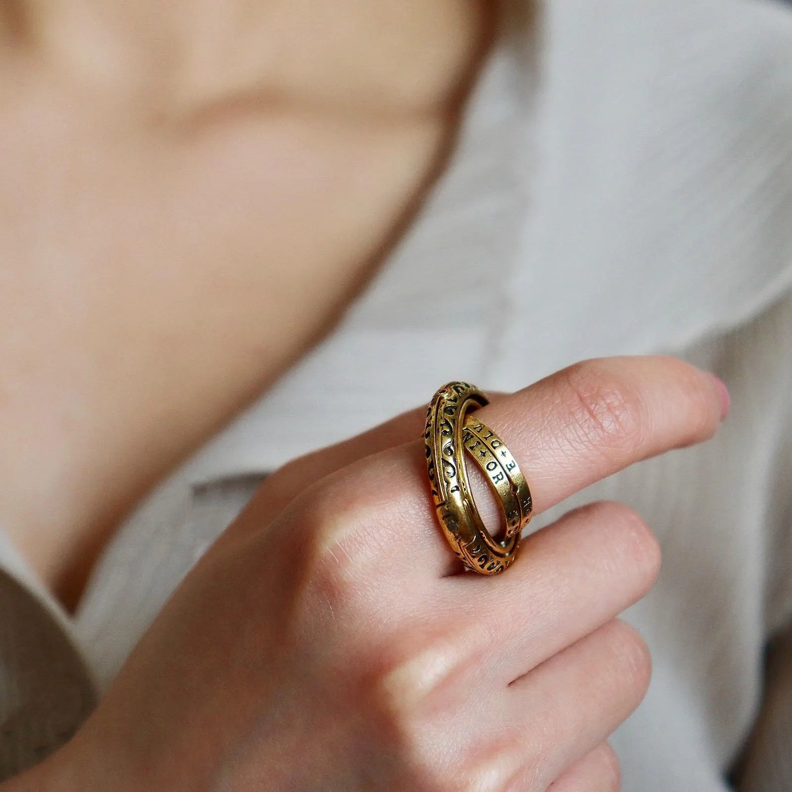 Vintage Astronomical Sphere Ring, Foldable Astronomical Ball Ring