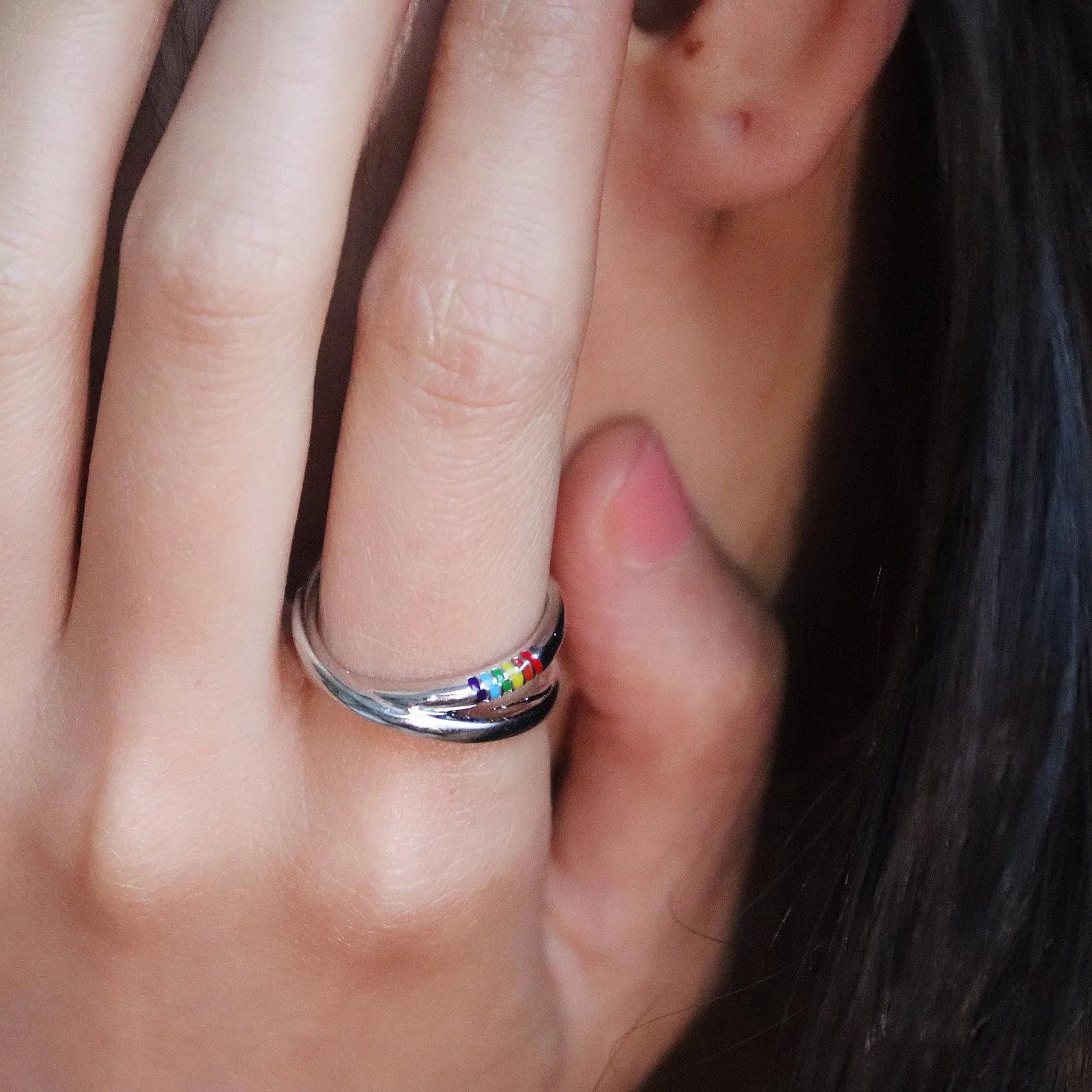 Minimalist Mobius Rainbow Ring