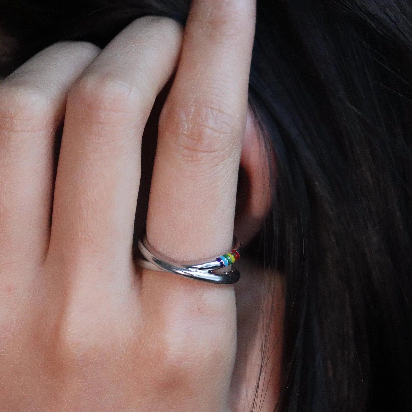 Minimalist Mobius Rainbow Ring