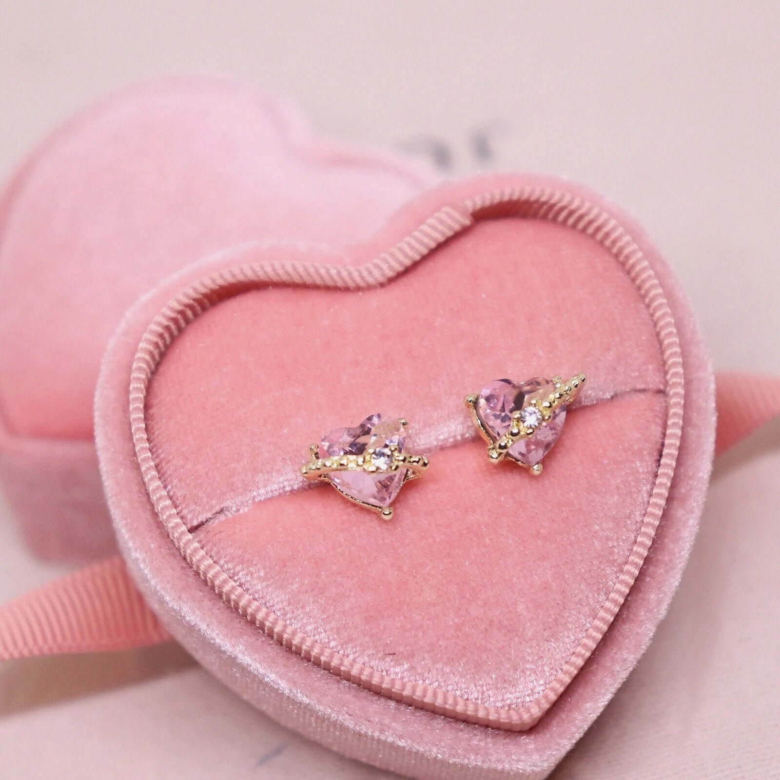 Heart Shaped Stud Earrings