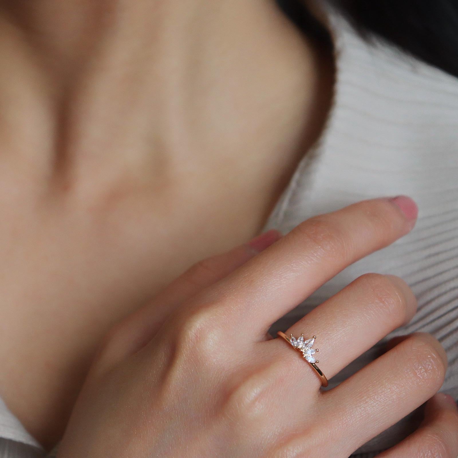 Dainty Marquise Diamond Ring