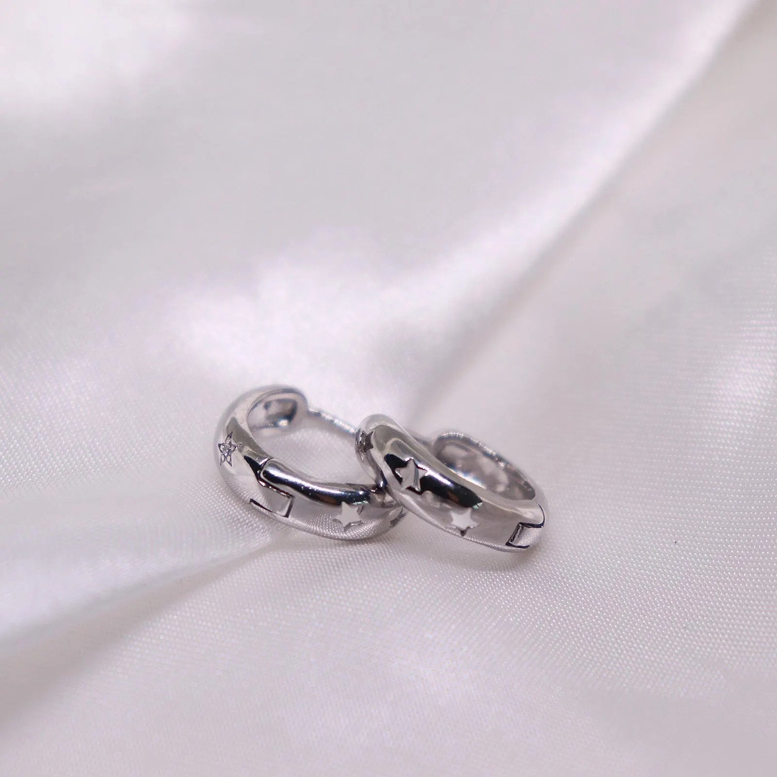 Dainty Diamond Huggie Hoop Earrings