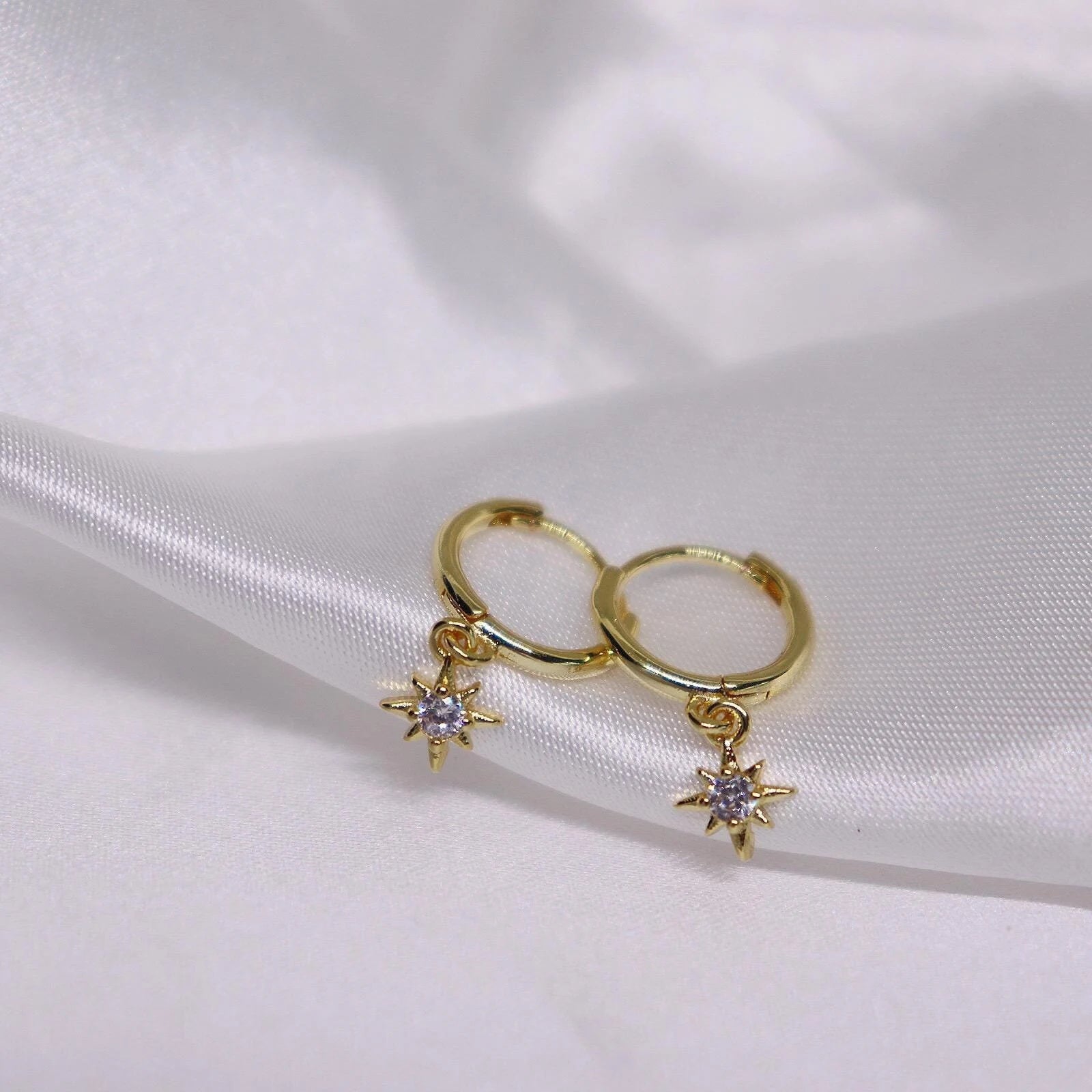 Dainty Star Hoop Earring