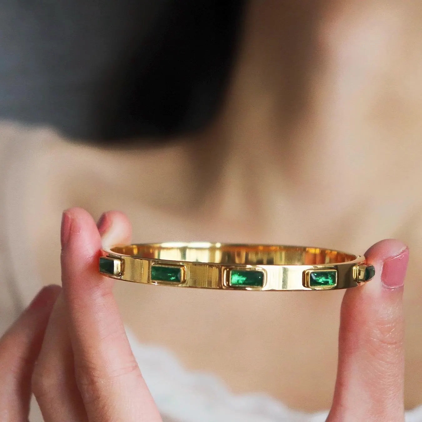 Emerald Gemstone Bangle
