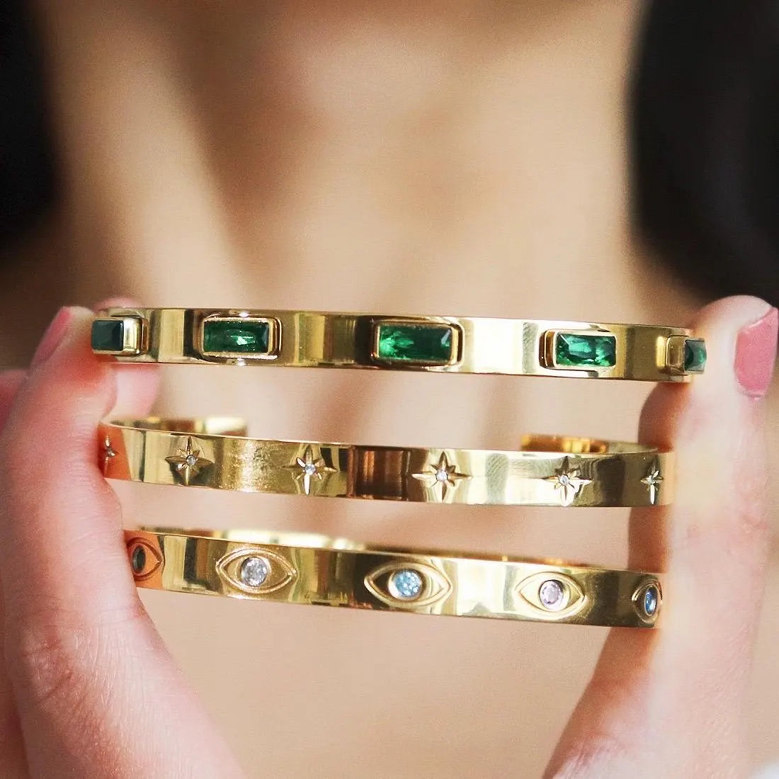 Emerald Gemstone Bangle