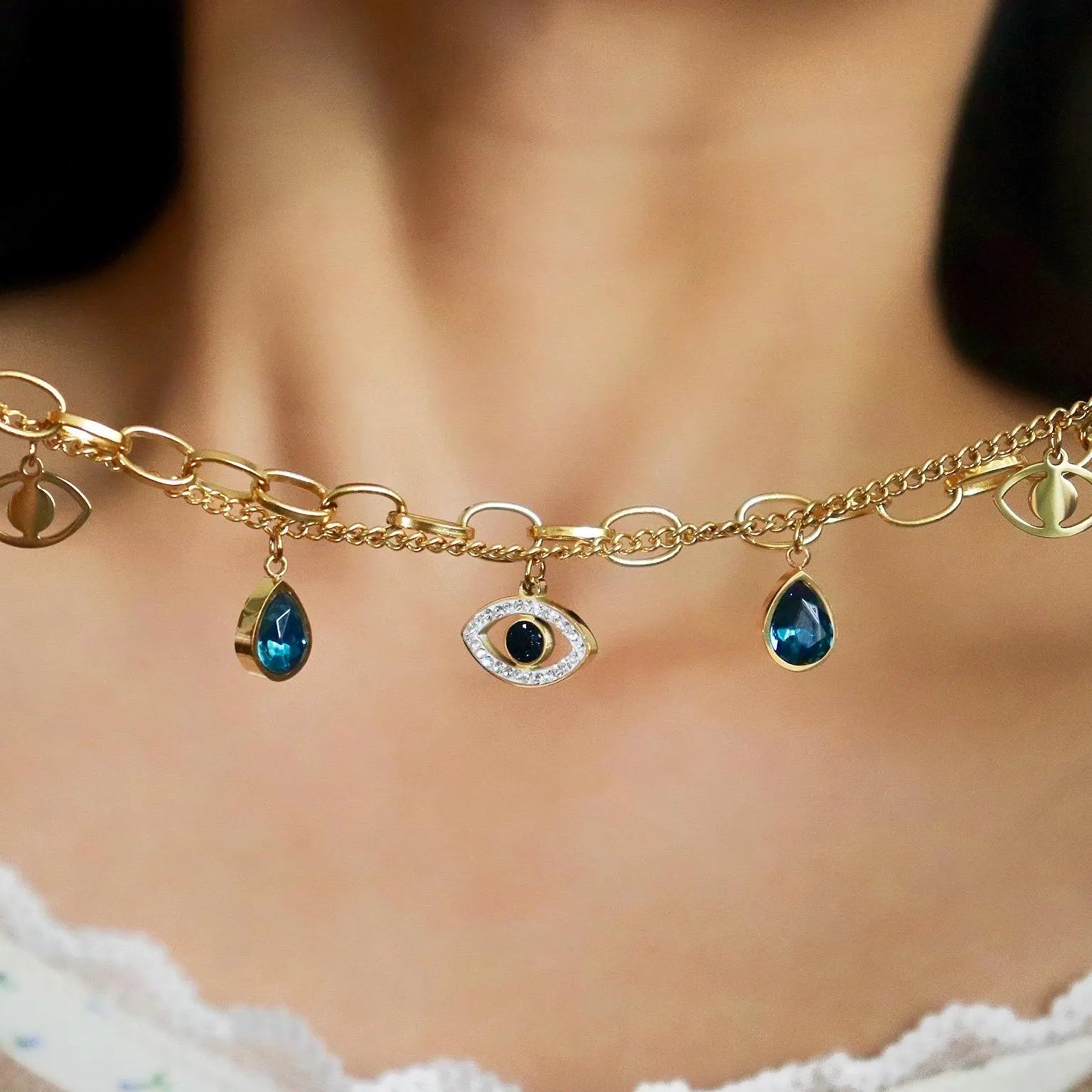 Blue Eye Charm Bracelet