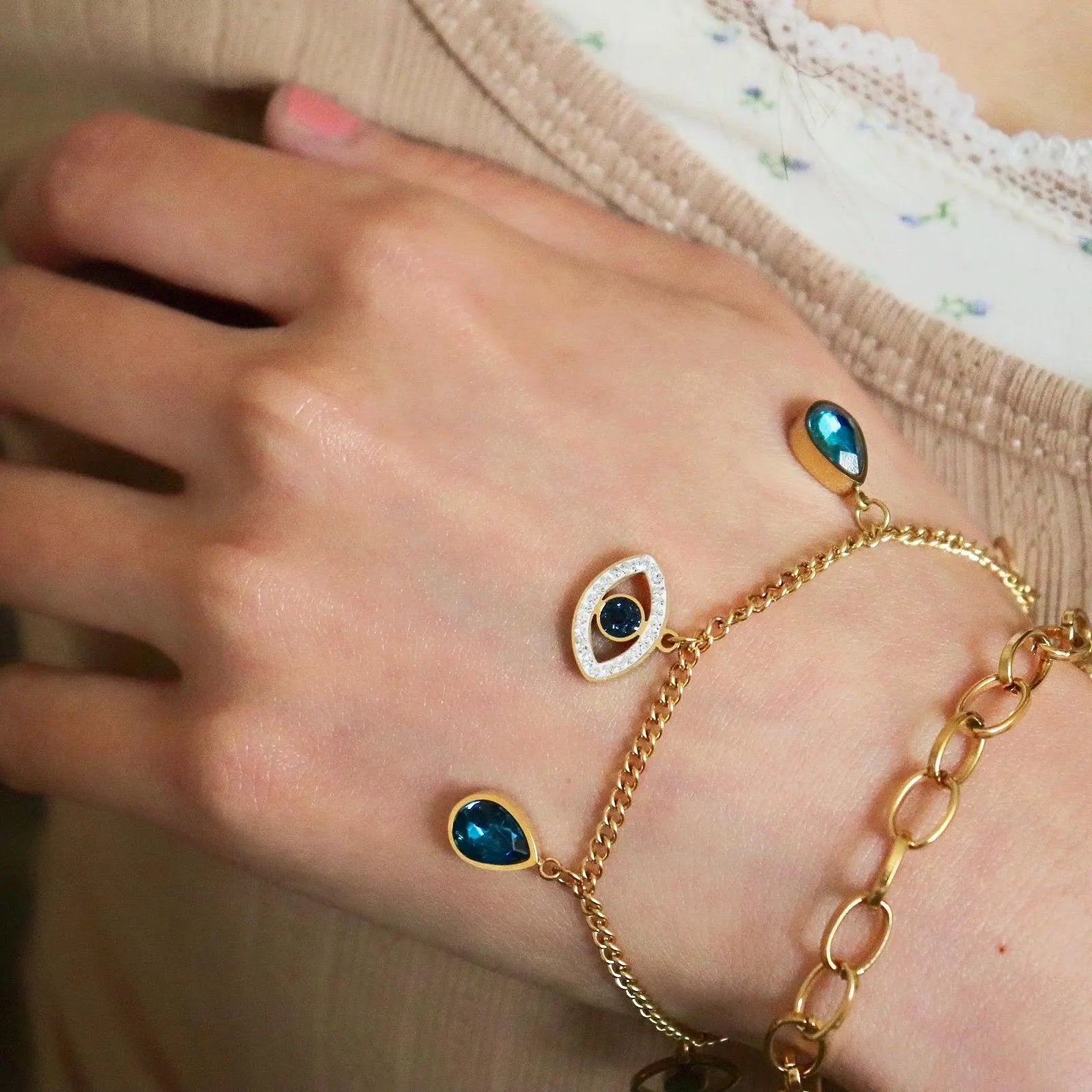 Blue Eye Charm Bracelet
