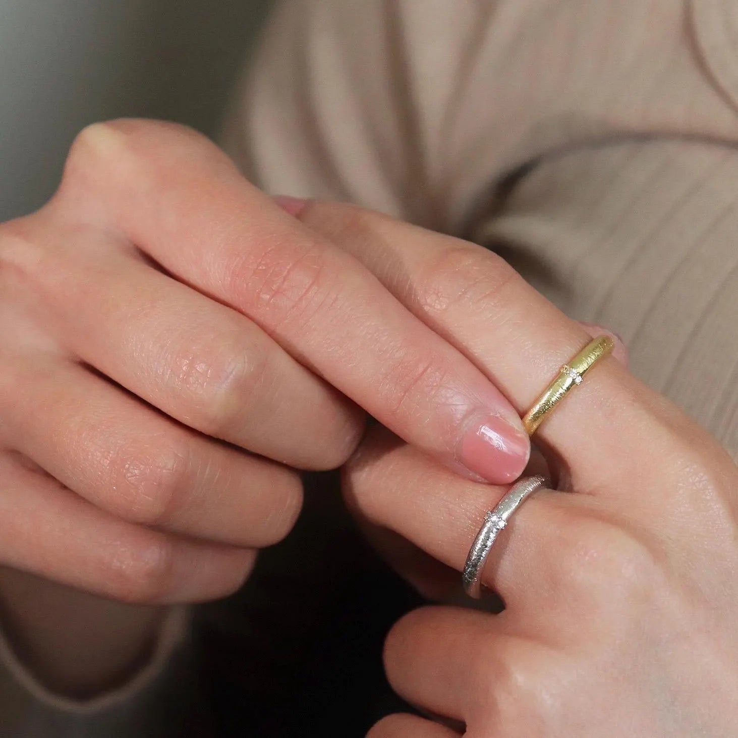 Minimalist Brushed Silver Ring