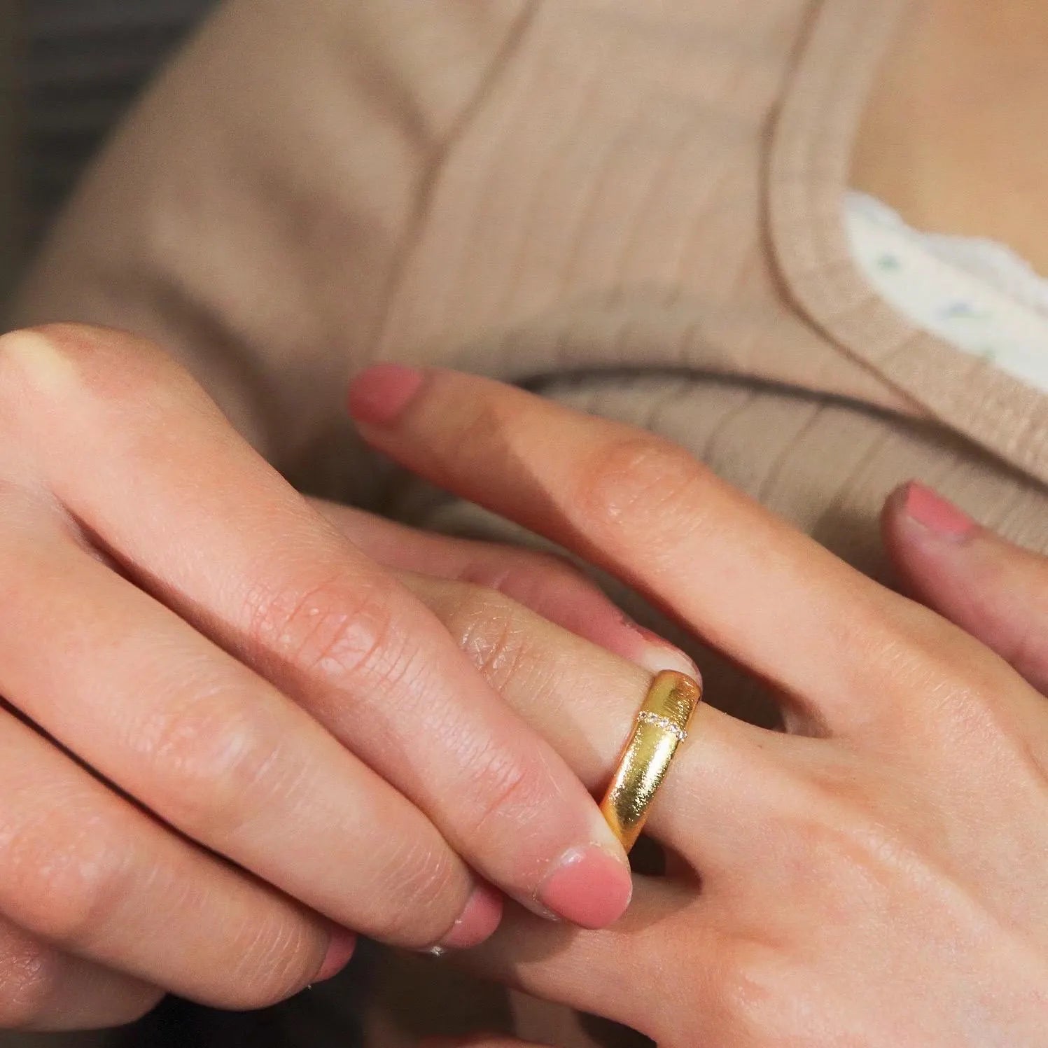 Bold Dome Brushed Silver Ring