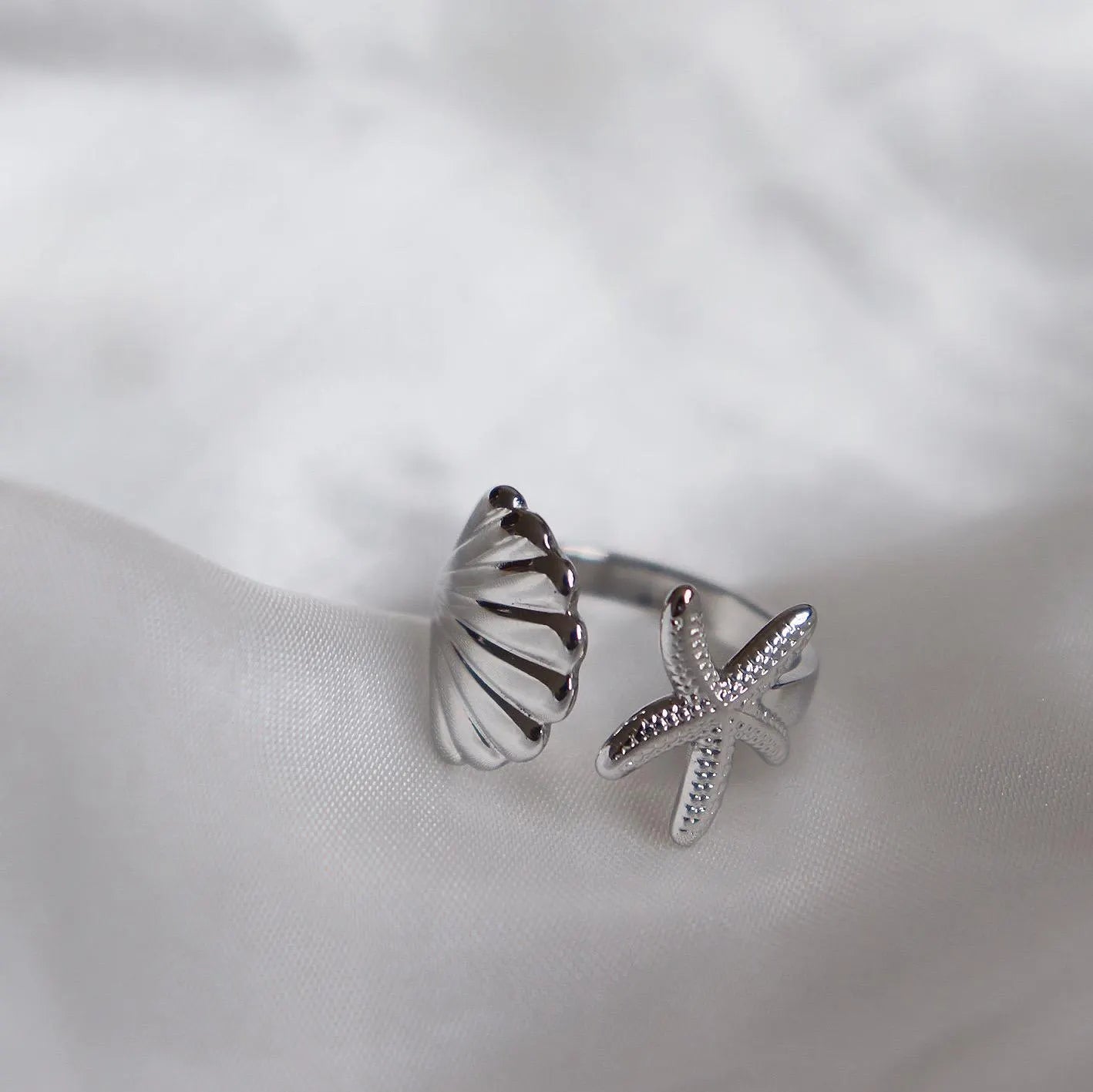 Starfish Seashell Ring