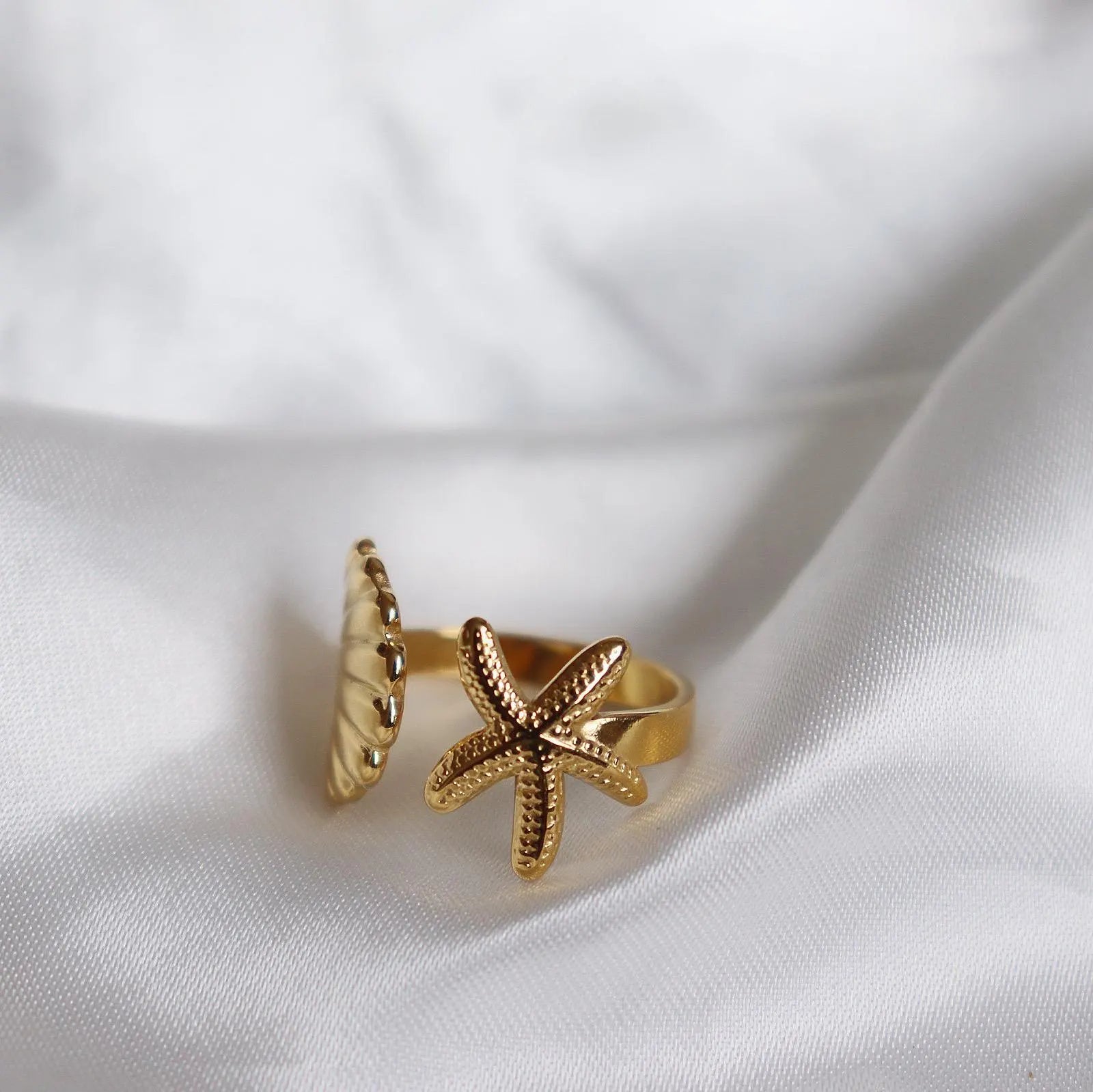 Starfish Seashell Ring